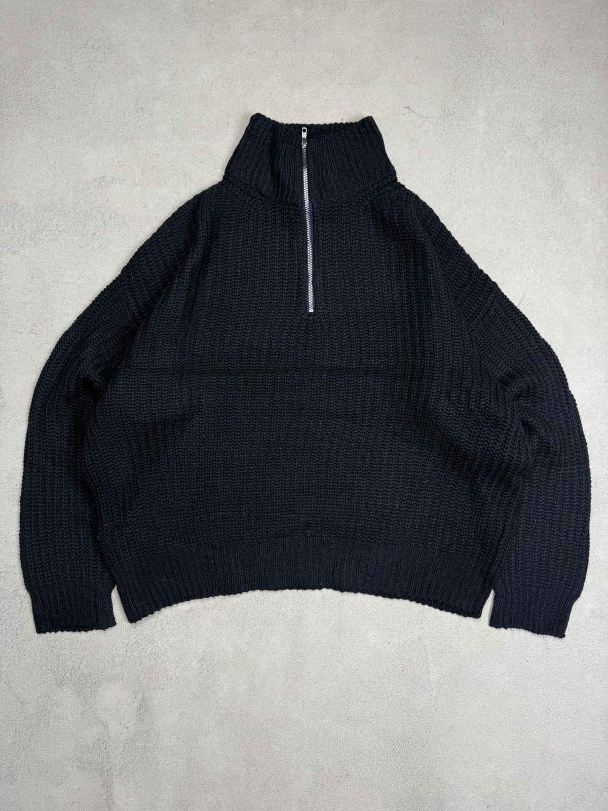 Japanese Brand Trillion Knit Half Zip Sweater Boxy Fit Size US M / EU 48-50 / 2 - 1 Thumbnail