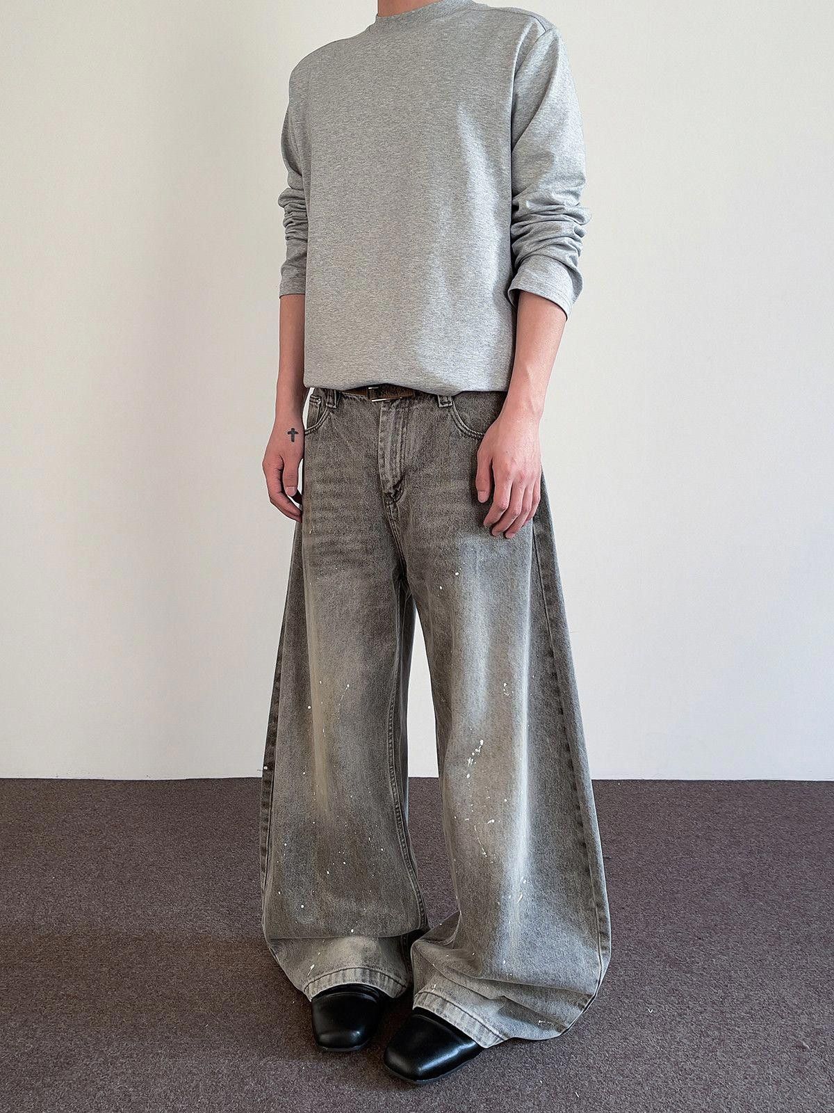 Vintage Wide Leg Baggy Jeans with Paint Splatter Detail Size US 32 / EU 48 - 2 Thumbnail