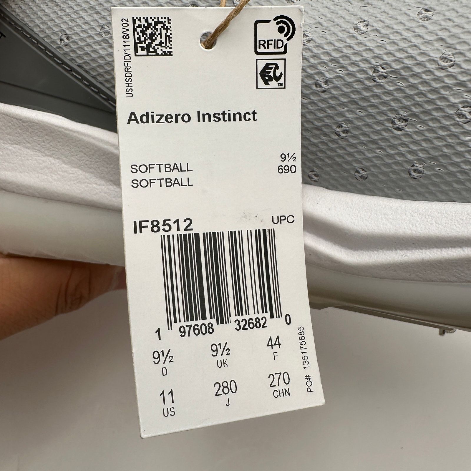 Adidas ADIDAS Women's 11 Adizero Instinct Softball Cleats IF8512 Size US 11 / IT 41 - 6 Thumbnail