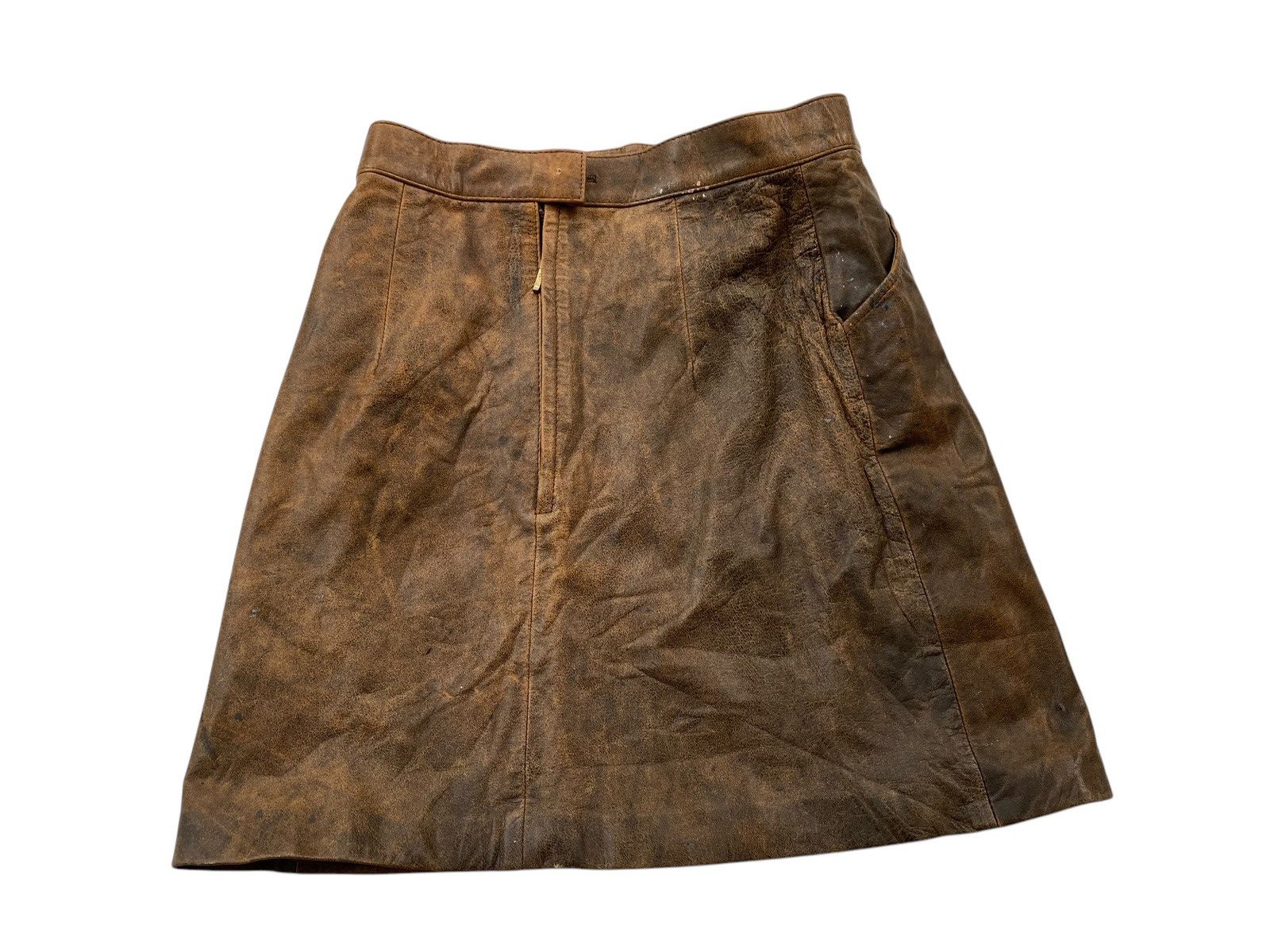 Genuine Leather × Japanese Brand × Vintage Vtg Leather Skirt Pou Let Size M / US 6-8 / IT 42-44 - 1 Thumbnail