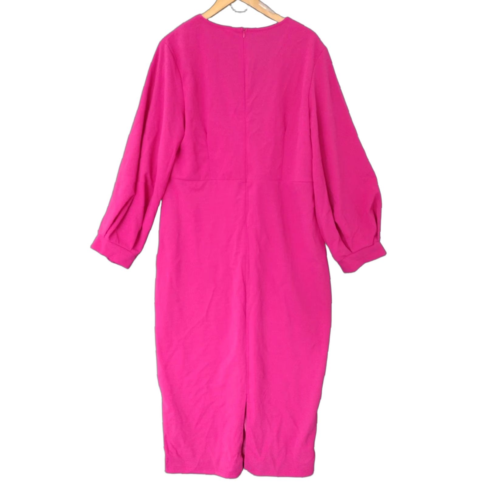 Pinko Womens Sheath Hot Pink Casual V-Neck 3/4 Sleeve Dress 3XL Size XXL / US 16-18 / IT 52-54 - 1 Thumbnail
