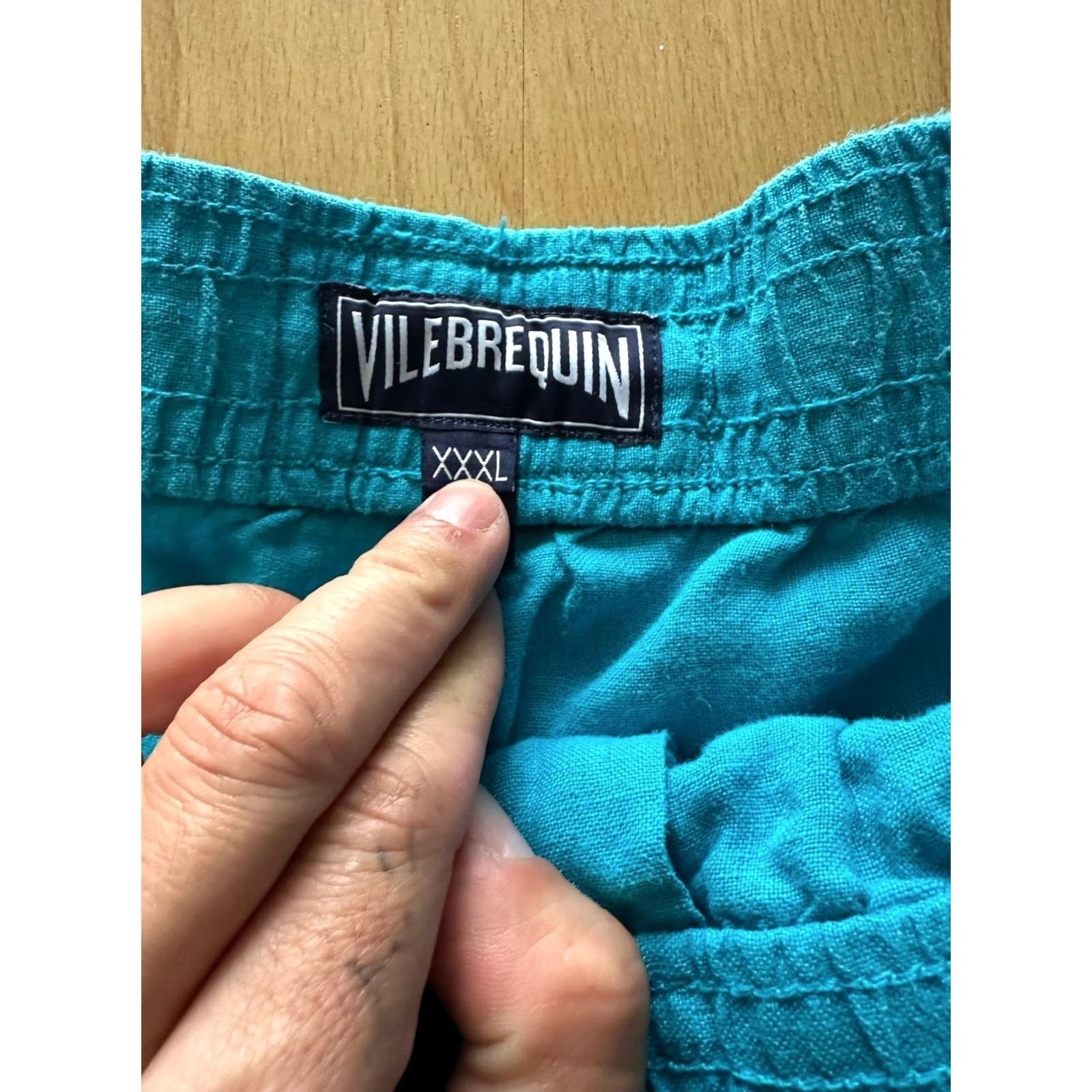 Vilebrequin VILEBREQUIN Mens XXXL Aqua Blue 100% Linen Classic Beach Cargo Shorts RARE Size US 39 - 6 Thumbnail