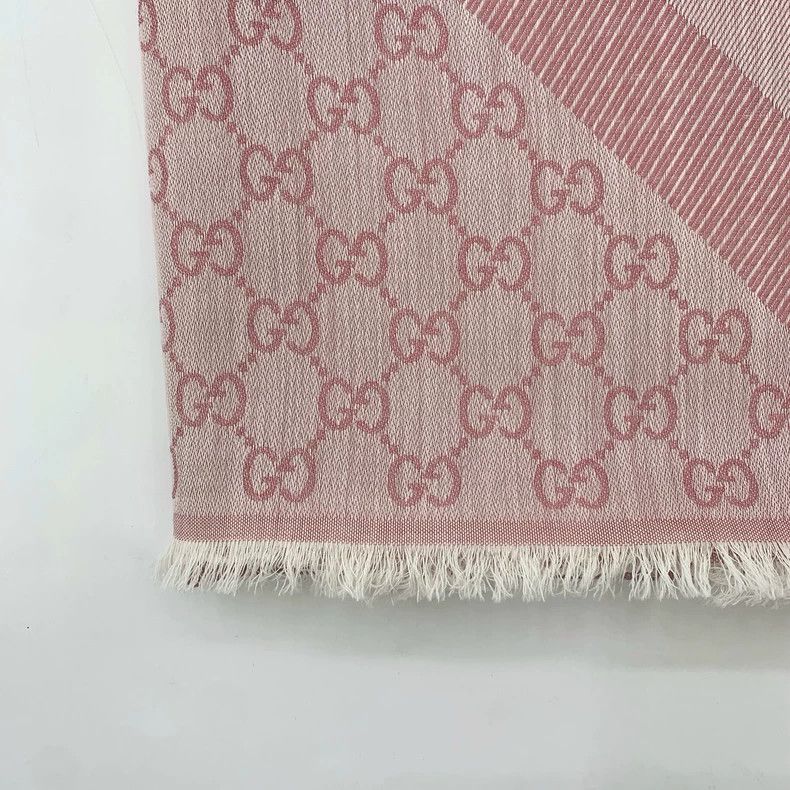 Gucci Gucci Pink wool mulberry silk blend scarf 2502-Nextarrow Size ONE SIZE - 3 Thumbnail