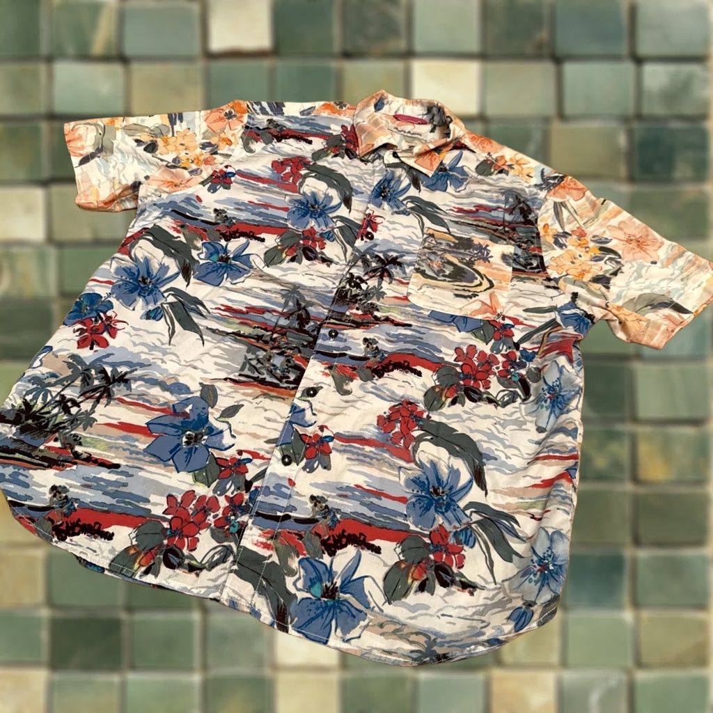 Tommy Bahama Tommy Bahama Shirt Mens L Surf Floral Oasis All Over Print Hawaiian Camp Cruise Size US L / EU 52-54 / 3 - 1 Thumbnail