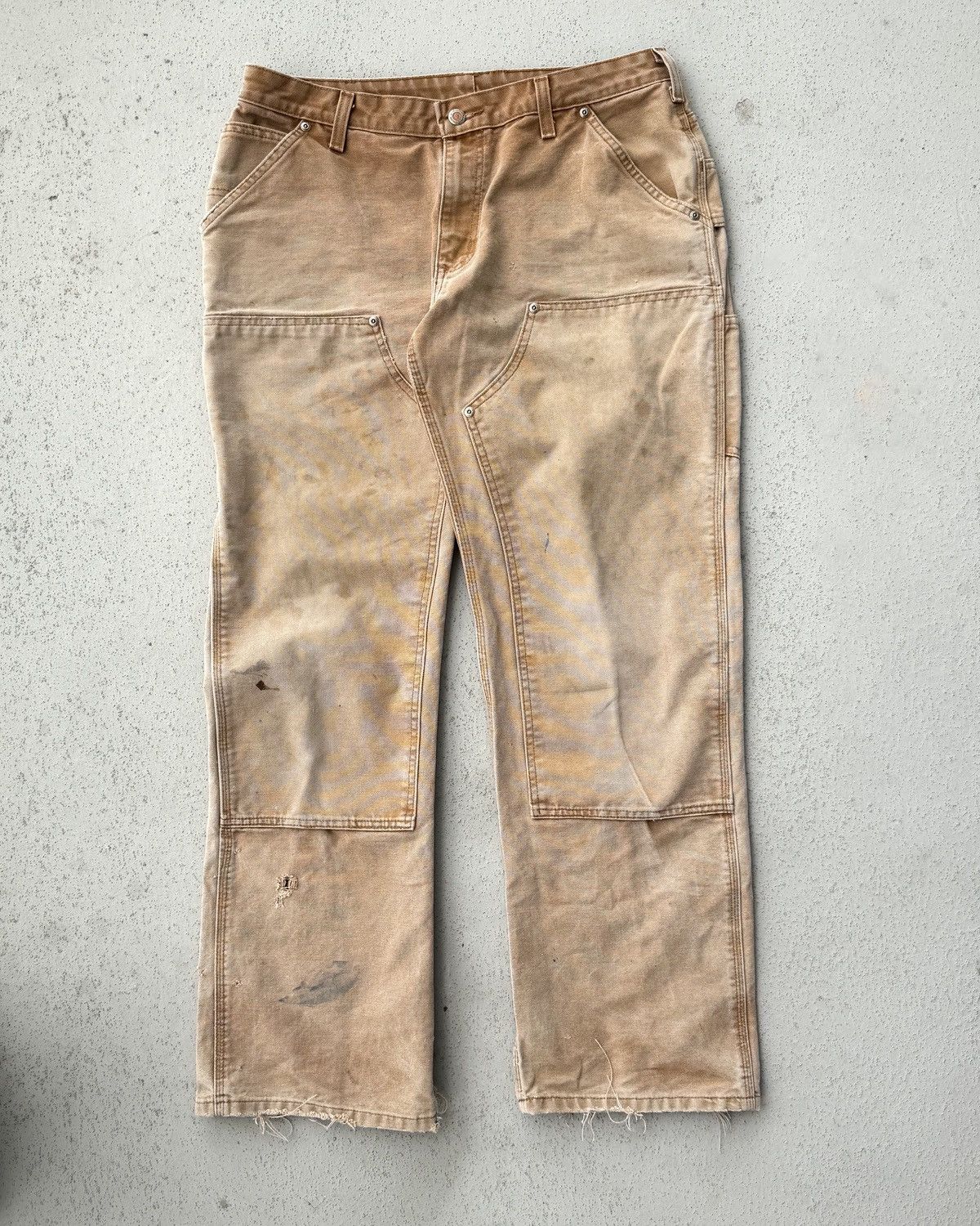 Carhartt Vintage Carhartt Double Knee Pants Beige Sun Fade 34x30 Size US 34 / EU 50 - 1 Thumbnail