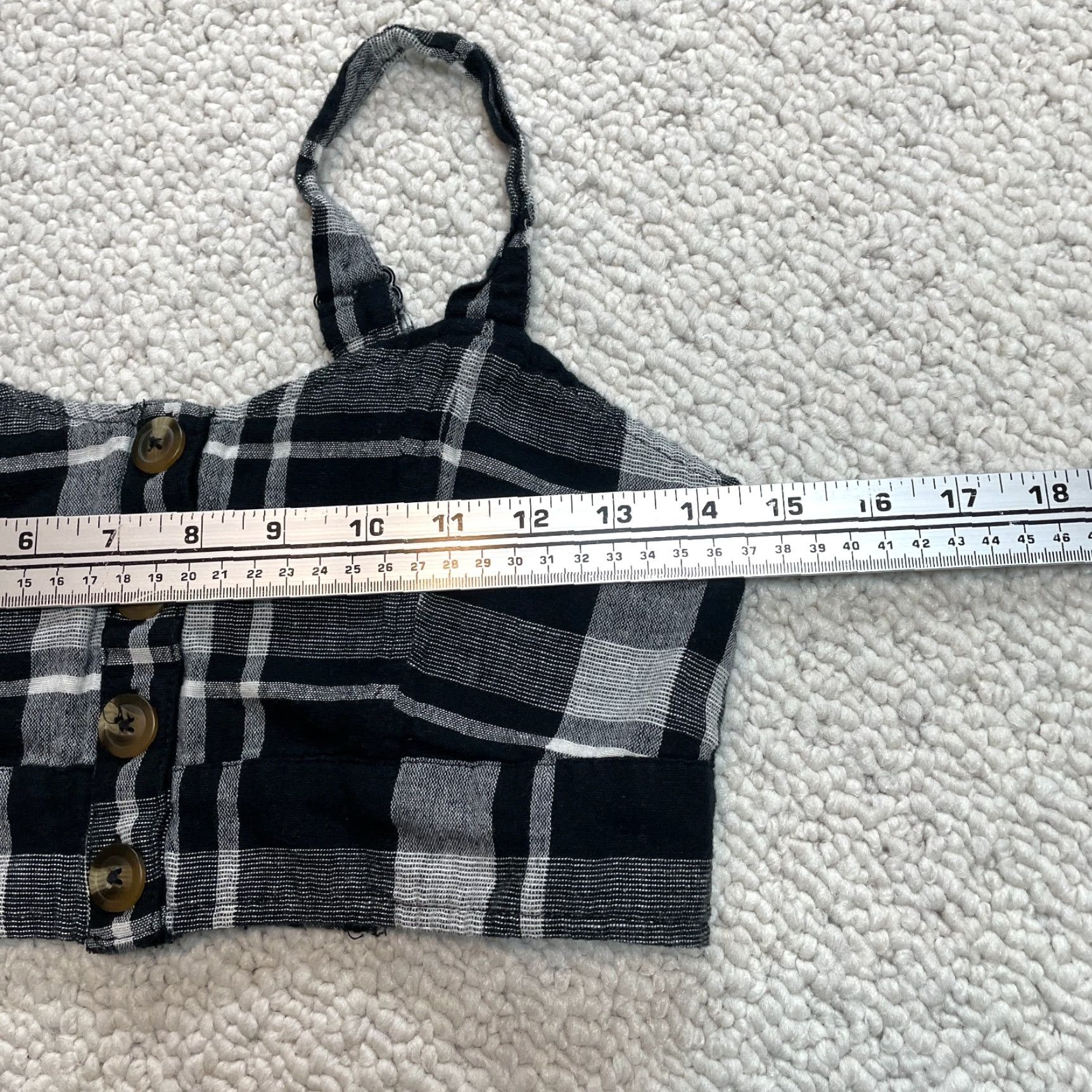 American Eagle Outfitters American Eagle Tank Womens S Multicolor Plaid Button Up Cotton Linen Cropped Cami Top Size S / US 4 / IT 40 - 4 Thumbnail