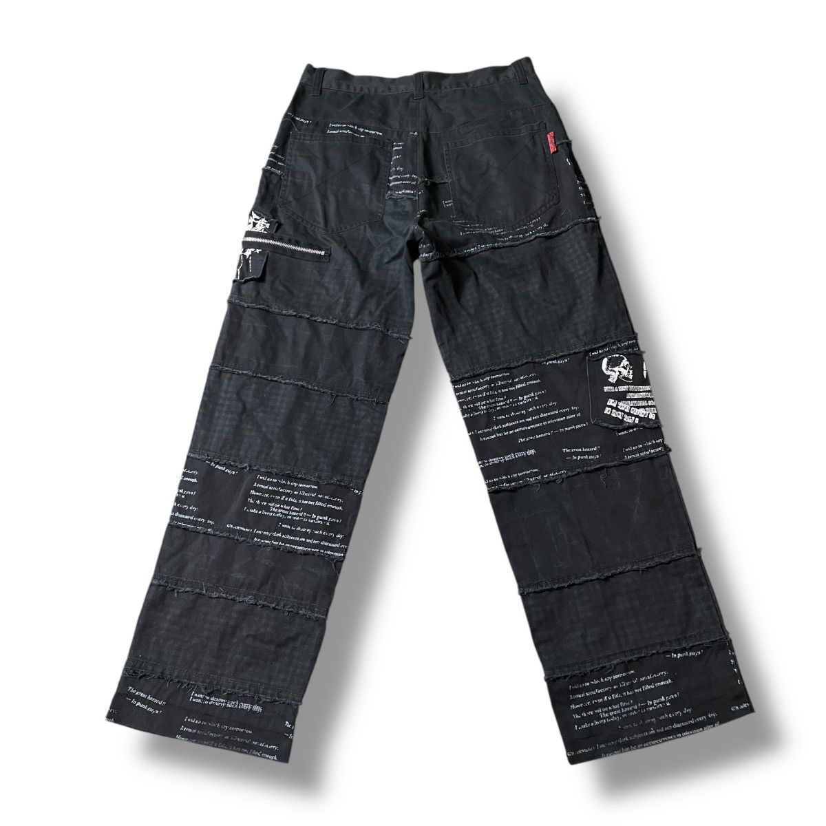 If Six Was Nine × Japanese Brand × Yasuyuki Ishii 🇯🇵☠️ MAD PUNK WORDING PATCHES SEDITIONARIES GOTHIC PANTS Size US 29 - 14 Thumbnail