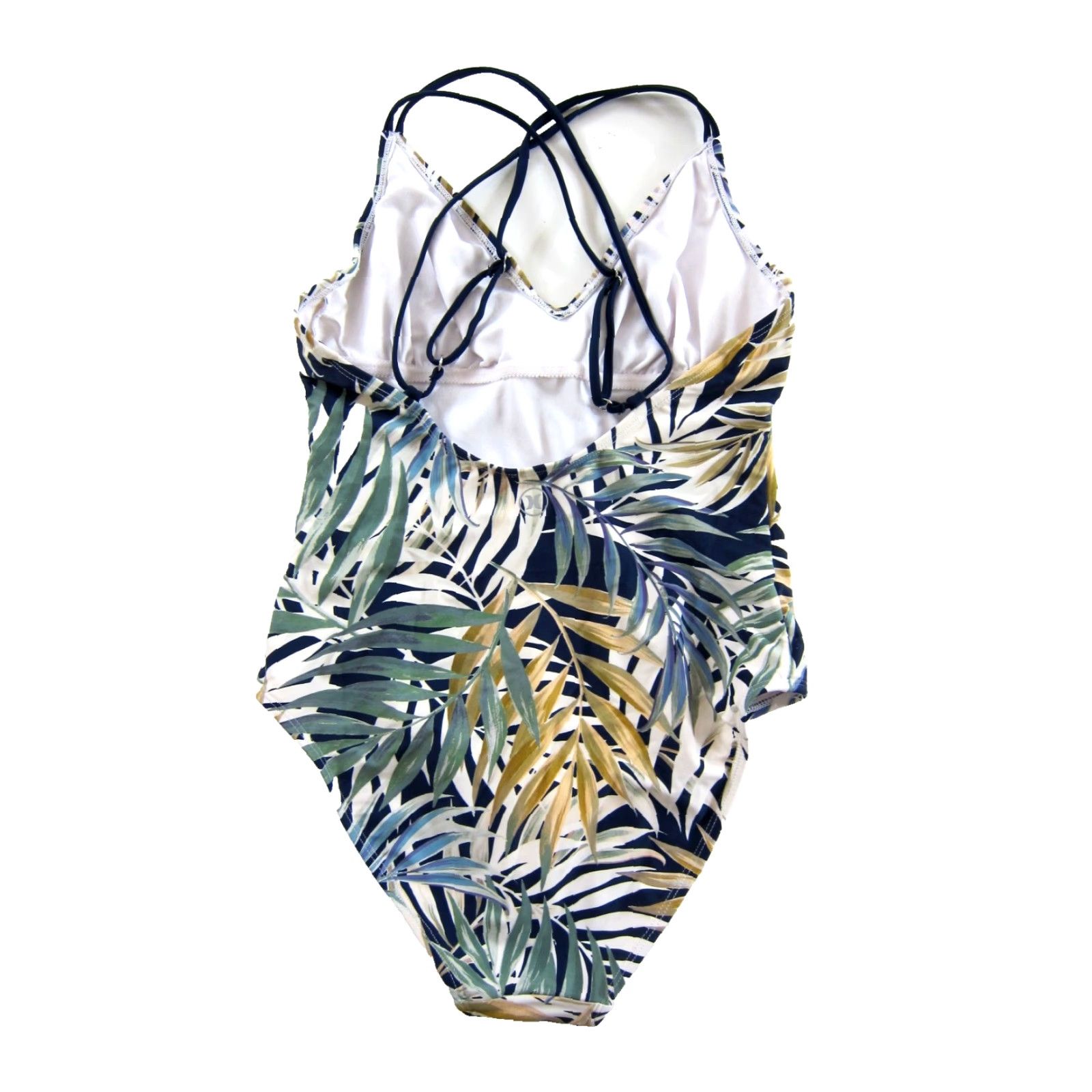 Hurley Hurley One Piece Swimsuit Woman M Floral Blue Green Ivory Pink Nylon Spandex Built-In Bra Adjustable Straps Pockets Size ONE SIZE - 2 Thumbnail