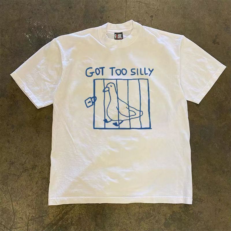 Japanese Brand Street-style washed retro pigeon print cotton t-shirt Size US M / EU 48-50 / 2 - 1 Thumbnail
