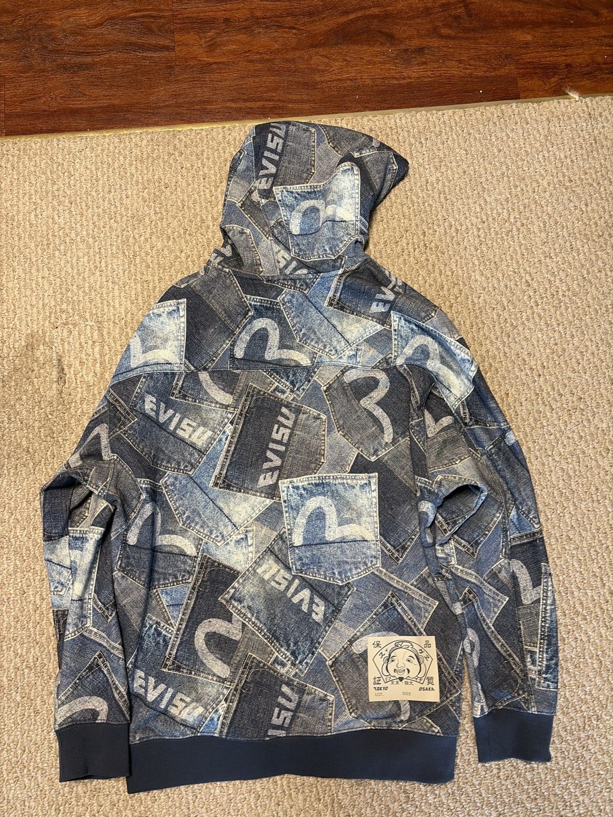 Evisu Evisu All Over Print Hoodie Size US L / EU 52-54 / 3 - 2 Thumbnail