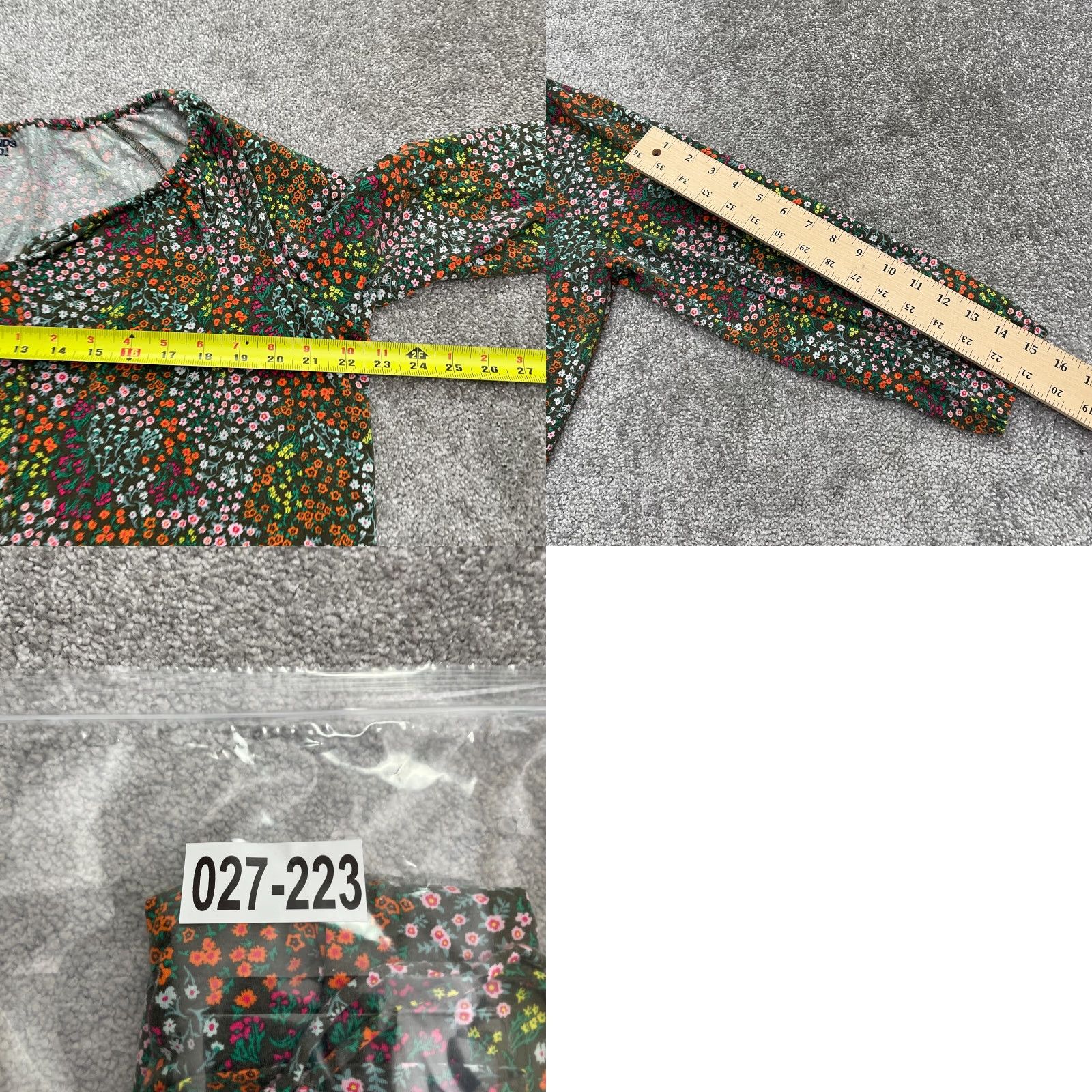 Lands' End Lands' End Floral Blouse Womens XL Multicolor Long Sleeve V-Neck Tie Casual Top Size XL / US 12-14 / IT 48-50 - 8 Thumbnail