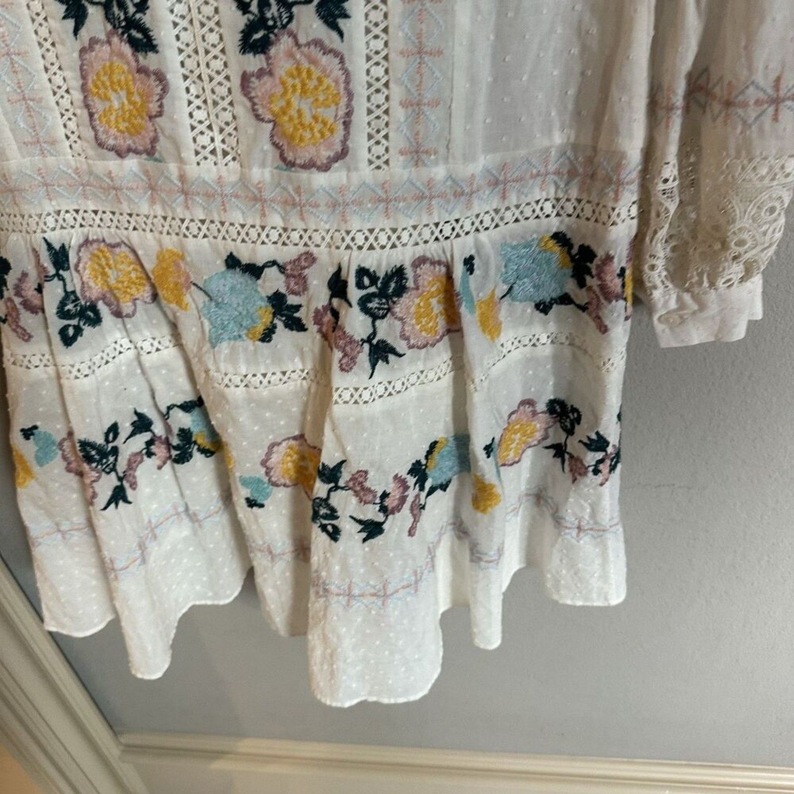 Tory Burch Tory Burch | S |Embroidered Crocheted Boho Hippie Mini Dress Size S / US 4 / IT 40 - 9 Thumbnail