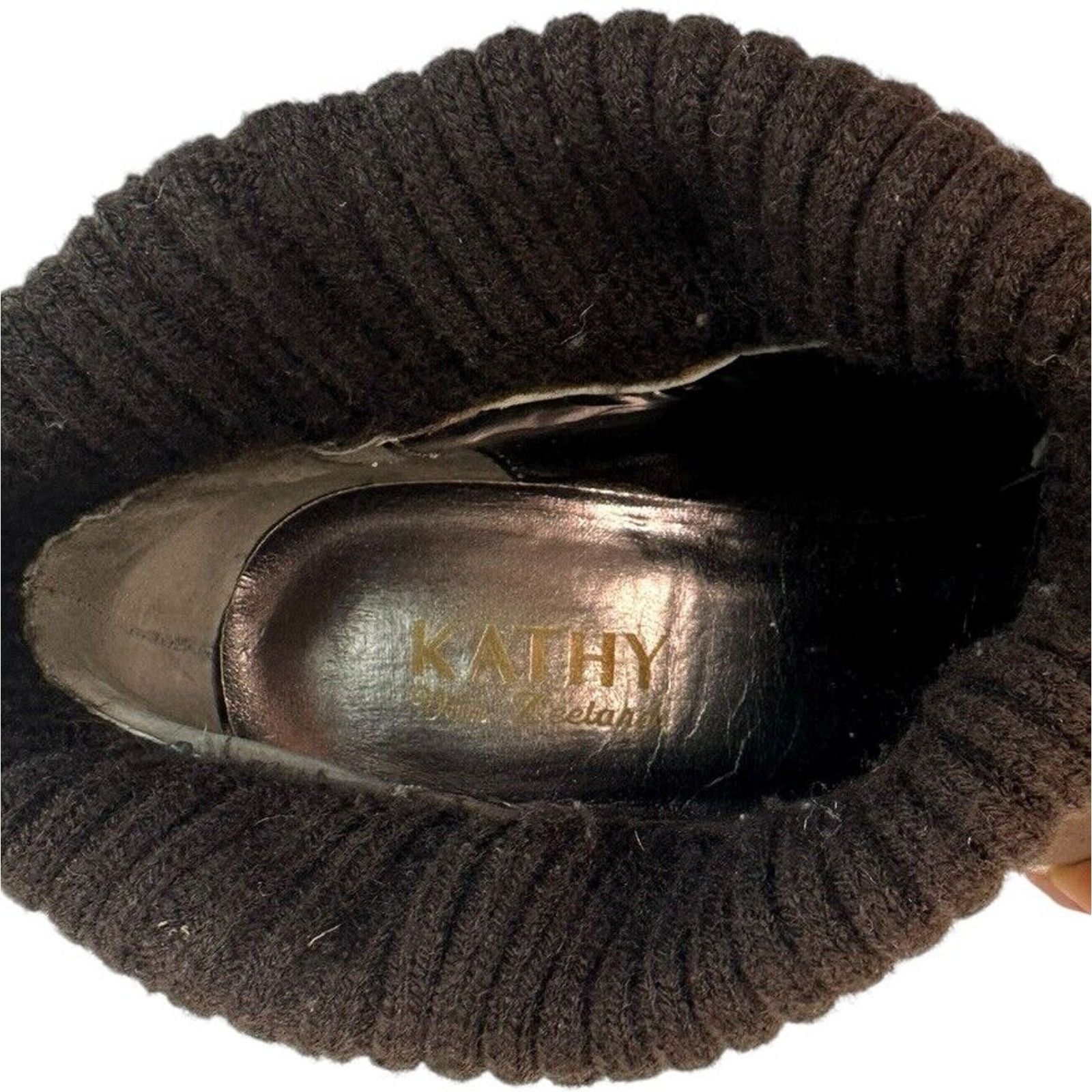 Other Kathy Van Zeeland Brown Sweater Cuff Platform Ankle Boot 7.5 Size US 7.5 / IT 37.5 - 10 Thumbnail