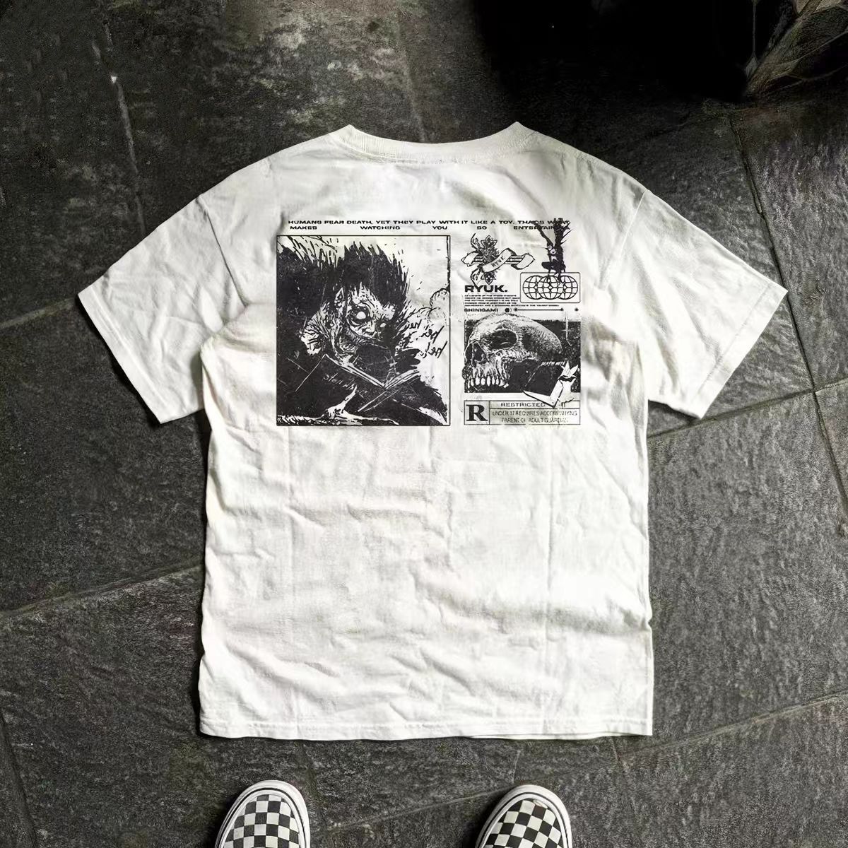 Vintage White Vintage Demon Skull Print Cotton T-Shirt Size US M / EU 48-50 / 2 - 1 Thumbnail