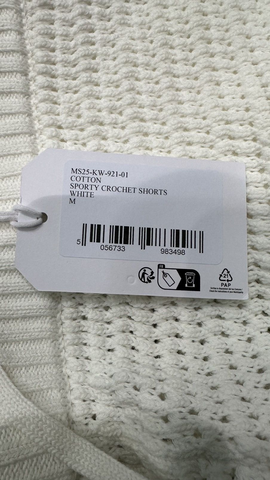 Casablanca CASABLANCA - Sporty Crochet Short White Size US 32 / EU 48 - 3 Thumbnail