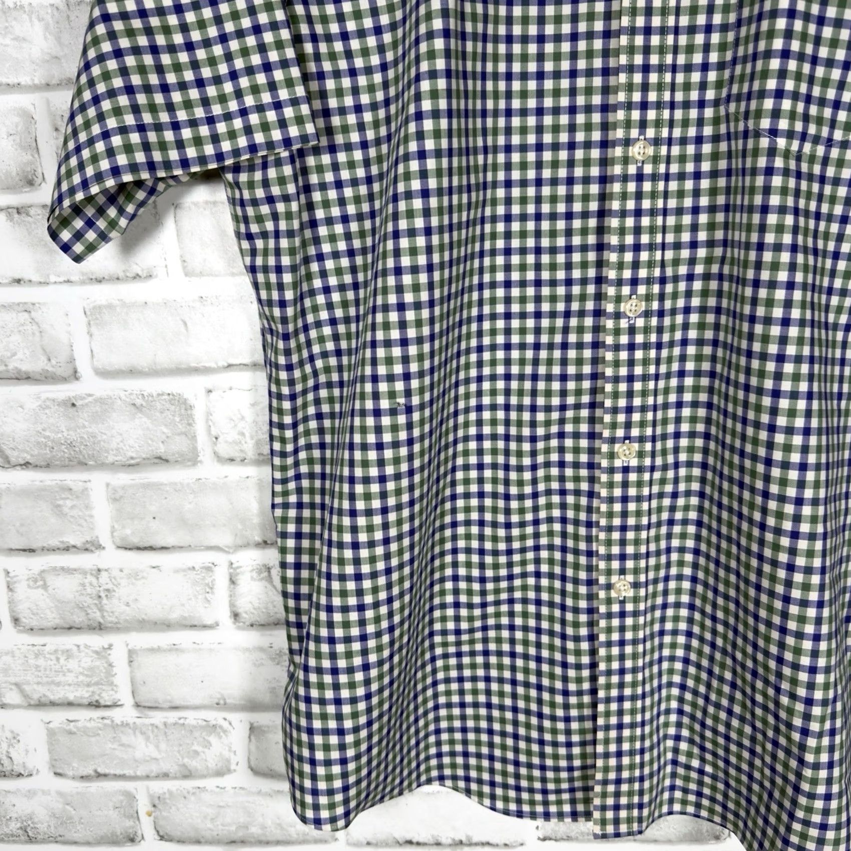 Vintage L.L. Bean Wrinkle Resistant 100% Cotton Short Sleeve Button-Down Shirt Mens L Blue Plaid Button-Up Size US L / EU 52-54 / 3 - 3 Thumbnail