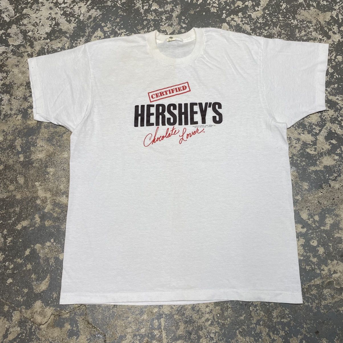Japanese Brand × Vintage Vintage Certified Hershey’s Chocolate Lover Thin 80s Tshirt Size US XL / EU 56 / 4 - 1 Thumbnail