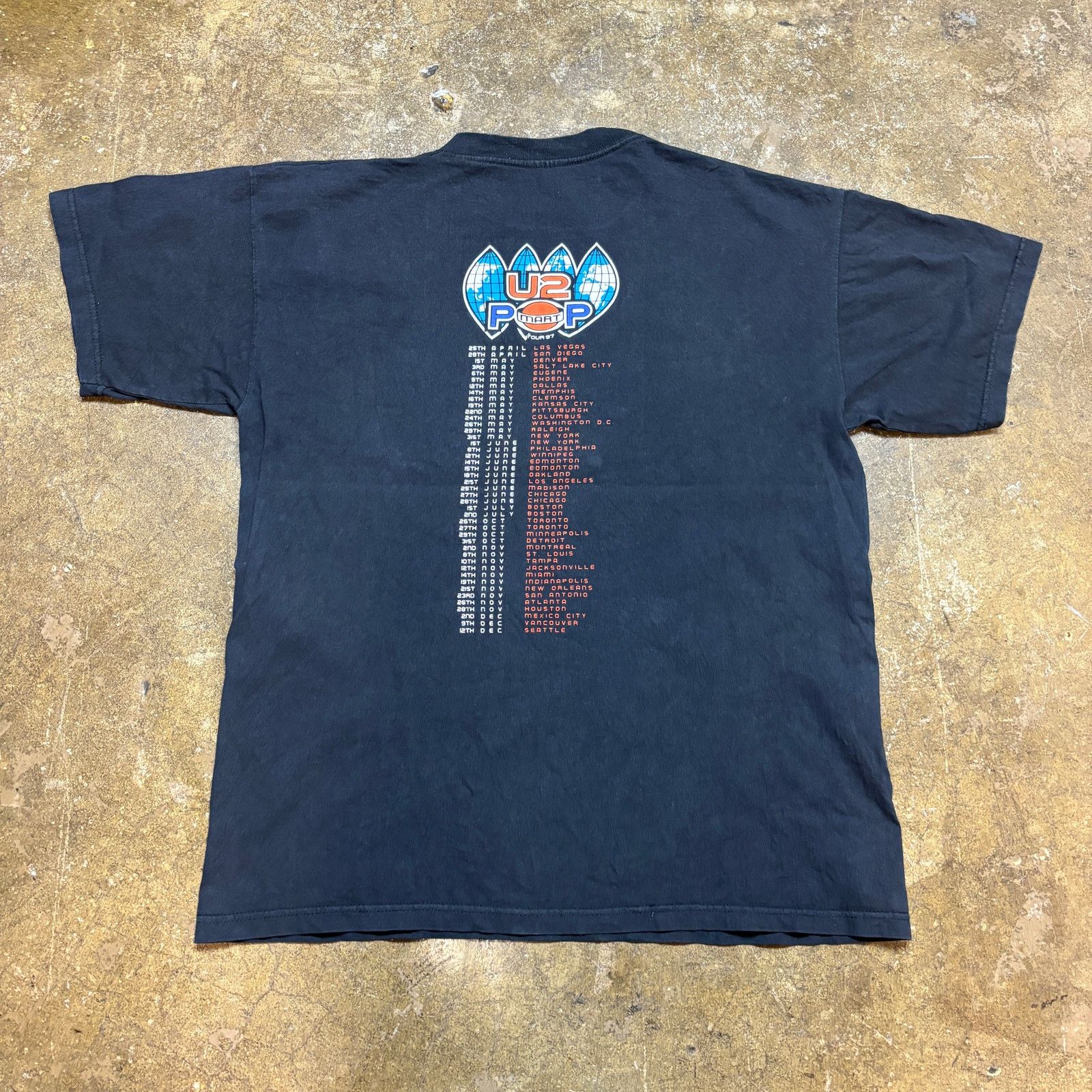Band Tees × Vintage Vintage U2 Pop Mart 1997 Tour Short Sleeve Shirt Men's Large Size US L / EU 52-54 / 3 - 4 Thumbnail