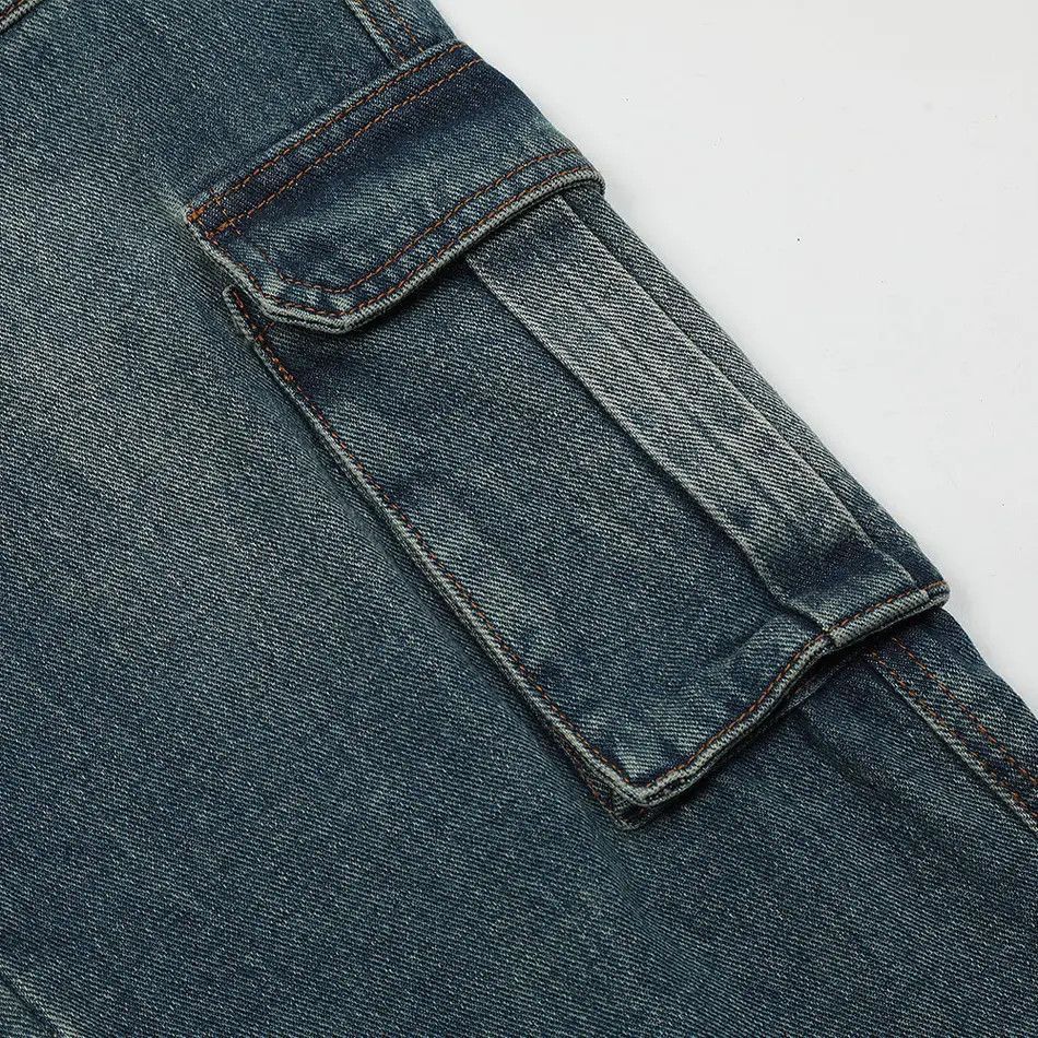 Japanese Brand Retro washed multi pocket jeans Size US 32 / EU 48 - 4 Thumbnail