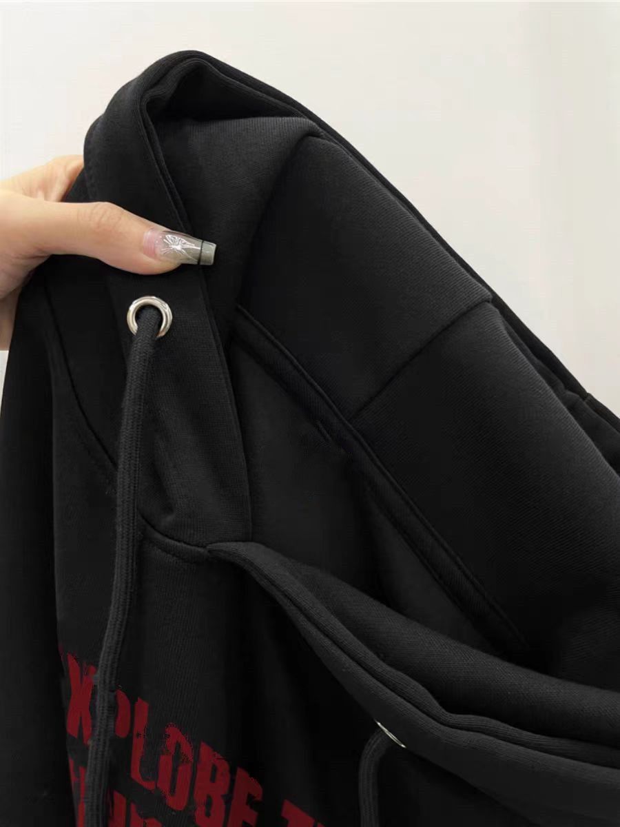 Designer × Japanese Brand Letter Print Retro Hip Hop Hooded Sweatshirt Size US L / EU 52-54 / 3 - 4 Thumbnail