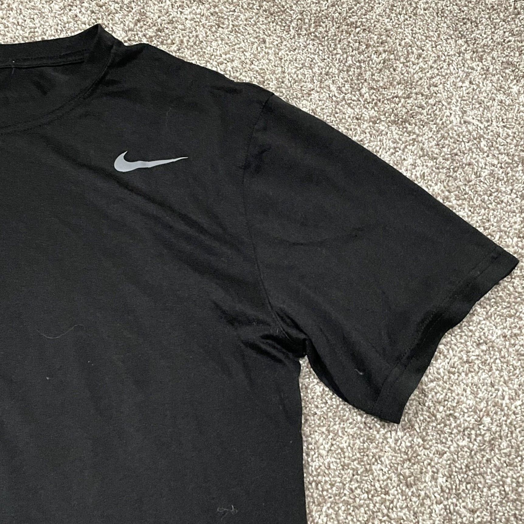 Nike NIKE Dri-Fit Athletic Short Sleeve Tee Black Adult Medium Activewear Mens Size US 31 - 2 Thumbnail