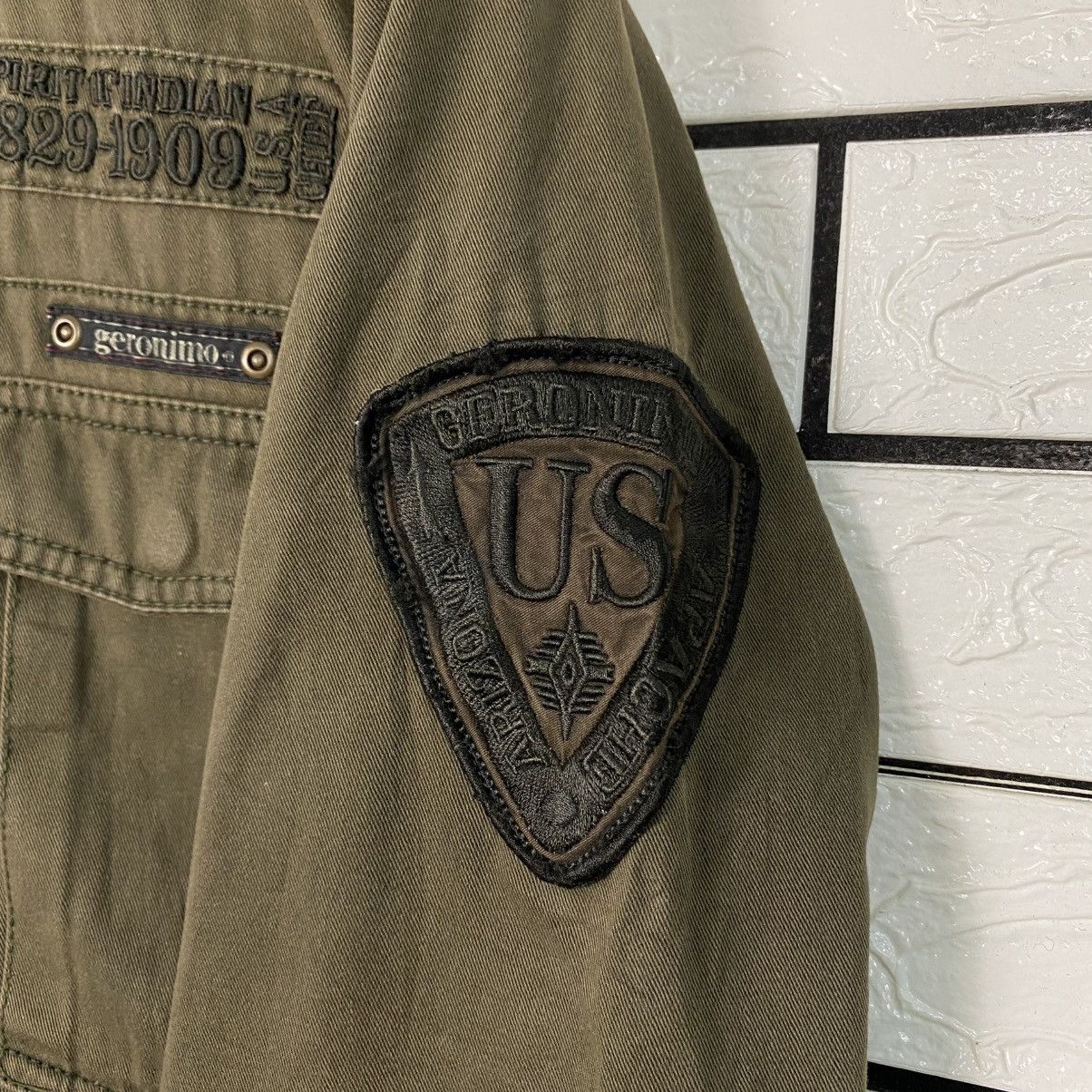 Japanese Brand 📌Vintage Biker Jacket Arizona Tribes Geronimo Big Logo Size US M / EU 48-50 / 2 - 16 Thumbnail