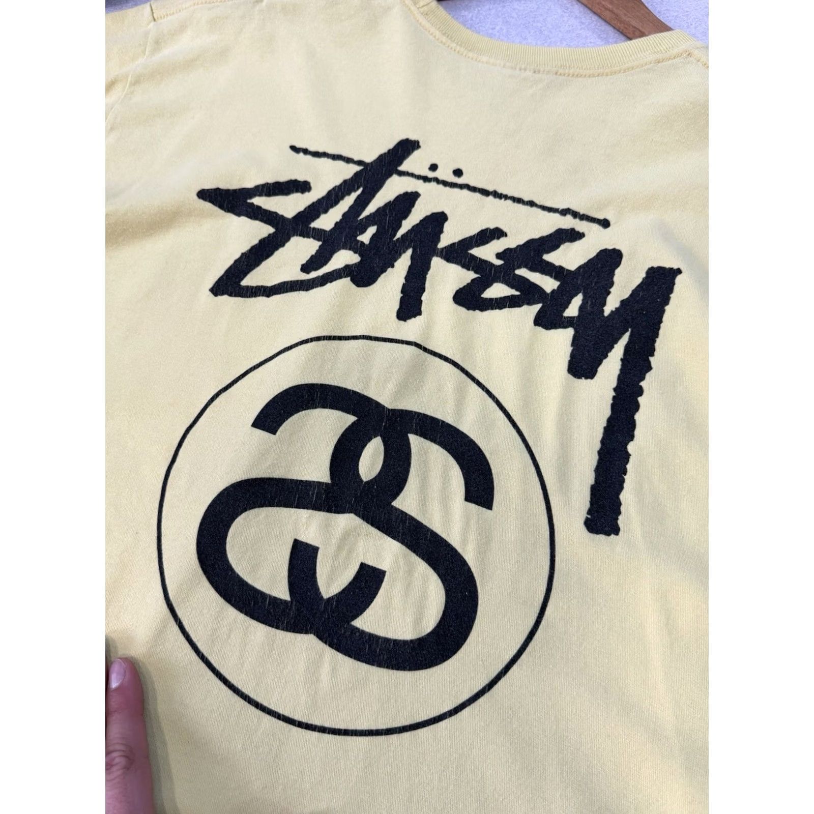 Logo 7 VINTAGE Stussy T-Shirt Men XL Yellow Logo 90s Hip Hop Streetwear Y2K Size US XL / EU 56 / 4 - 4 Thumbnail