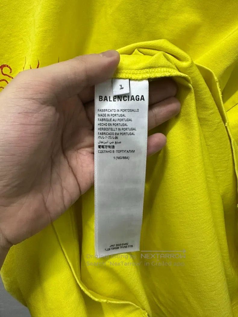 Balenciaga Balenciaga Yellow Flame Letter Short Sleeve T-Shirt Size US S / EU 44-46 / 1 - 5 Thumbnail