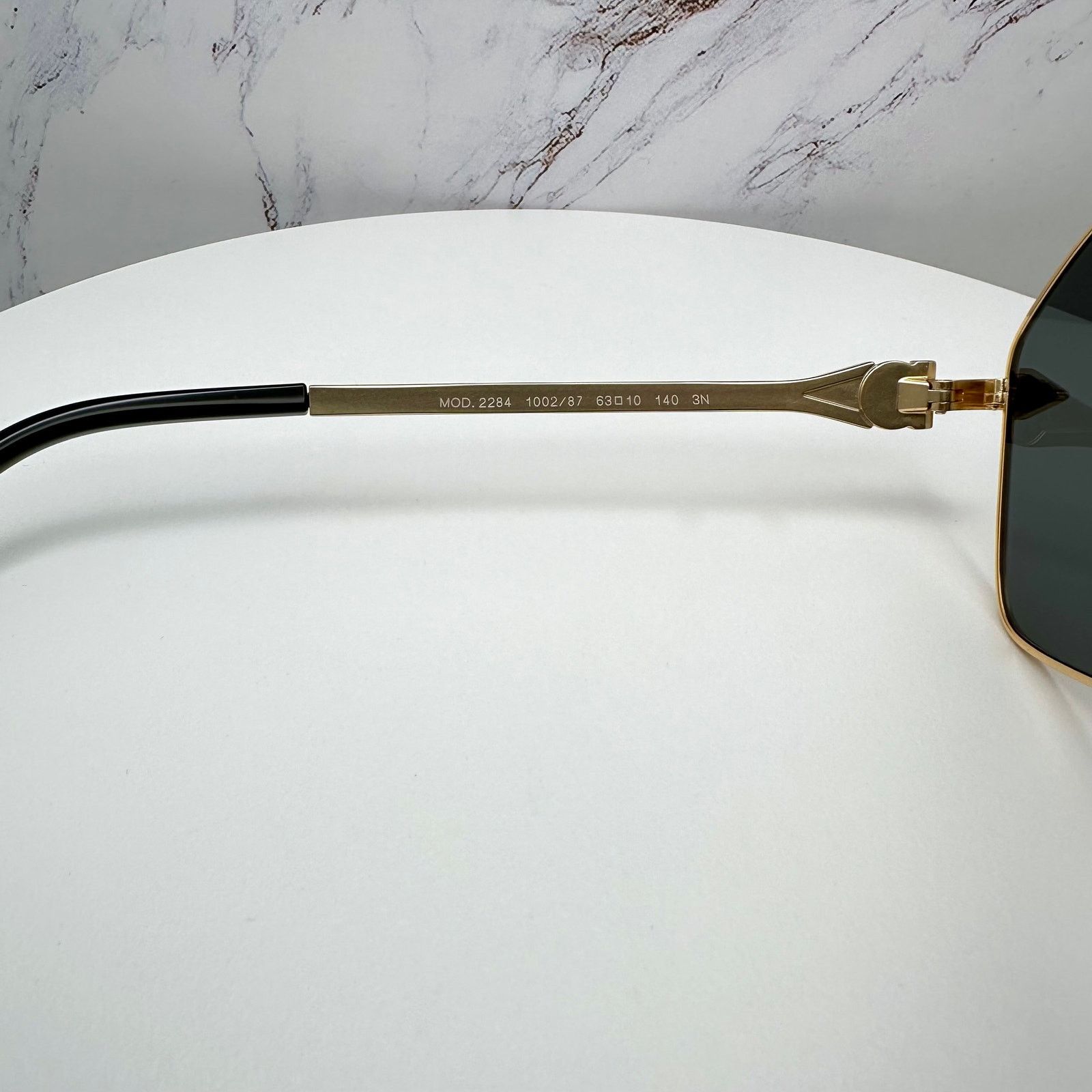 Versace New VERSACE Gold Metal Square Pilot Aviator Sunglasses Size ONE SIZE - 7 Thumbnail