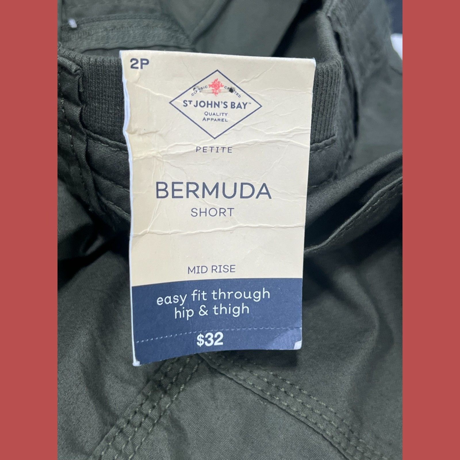 Other ST John's Bay - Women's Mid-Rise Cargo Bermuda Short - Olive Size 26" / US 2 / IT 38 - 12 Thumbnail