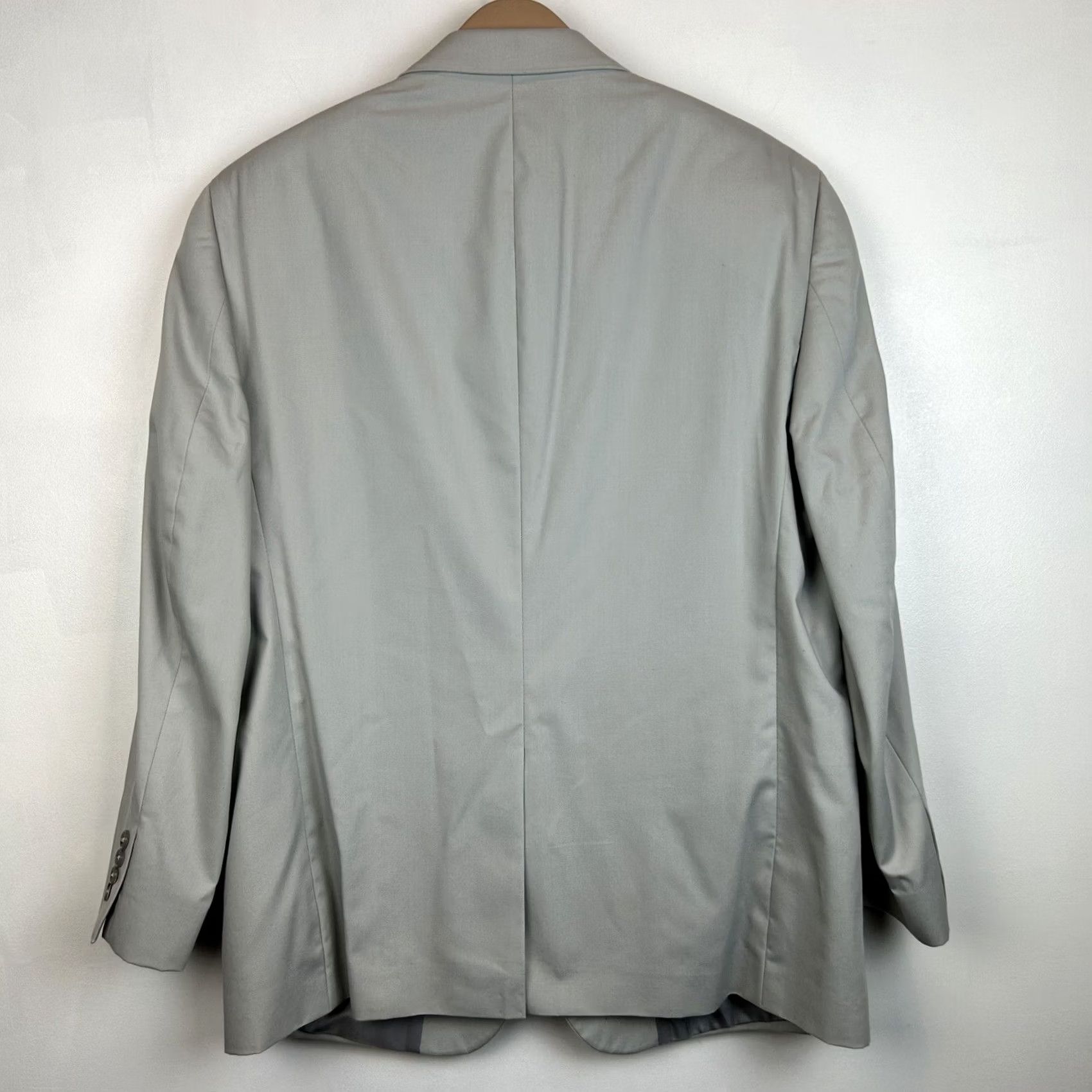 Jos. A. Bank Jos. A. Bank Blazer Jacket Mens 44S Light Gray Cotton Blend Wedding Jacket Single-Breasted Notch Lapel 2-Button Front Classic Fit Dress Formal Mens Size 44R - 2 Thumbnail