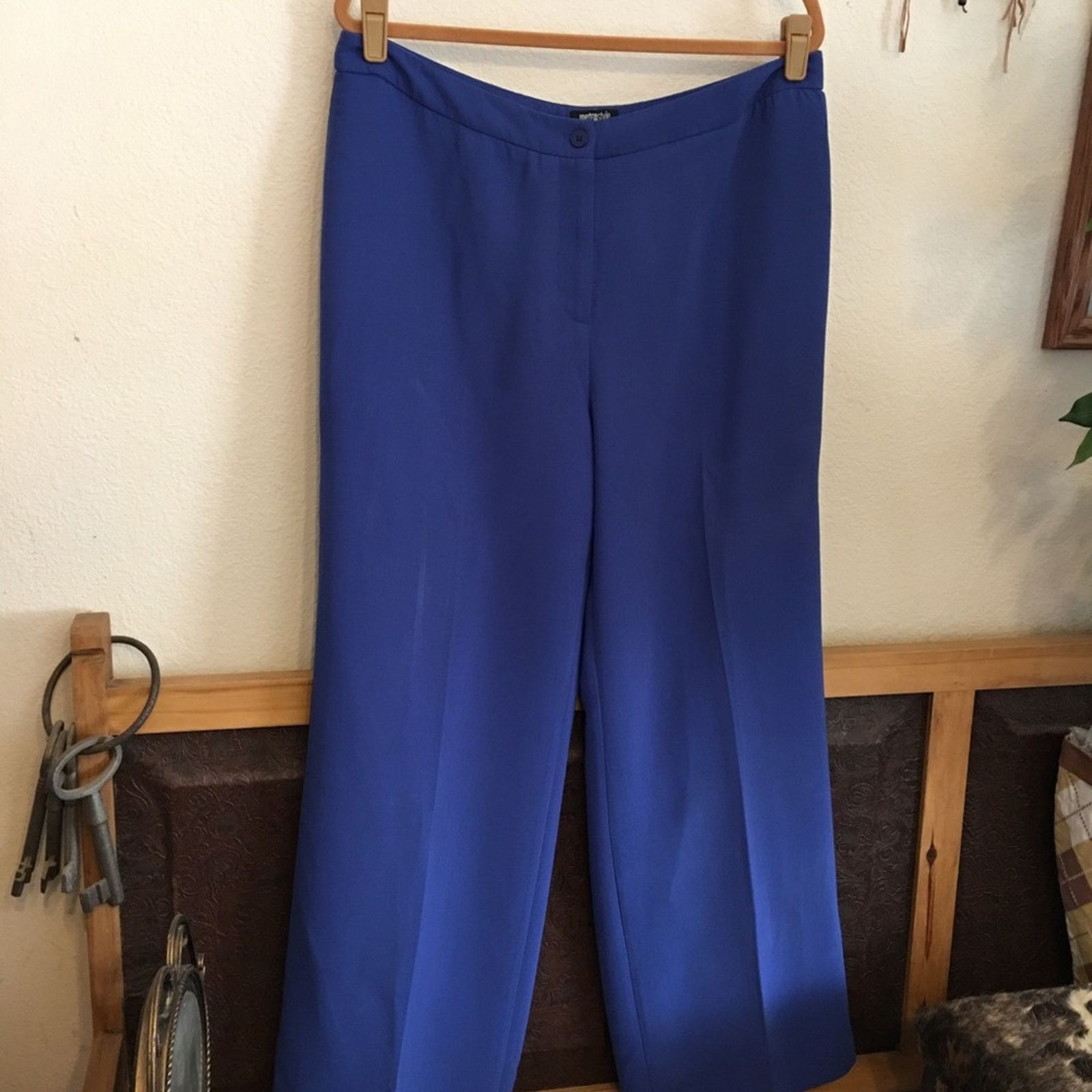 Other Metro Style blue satin collar wide leg pant suit Size XXL / US 16-18 / IT 52-54 - 2 Thumbnail