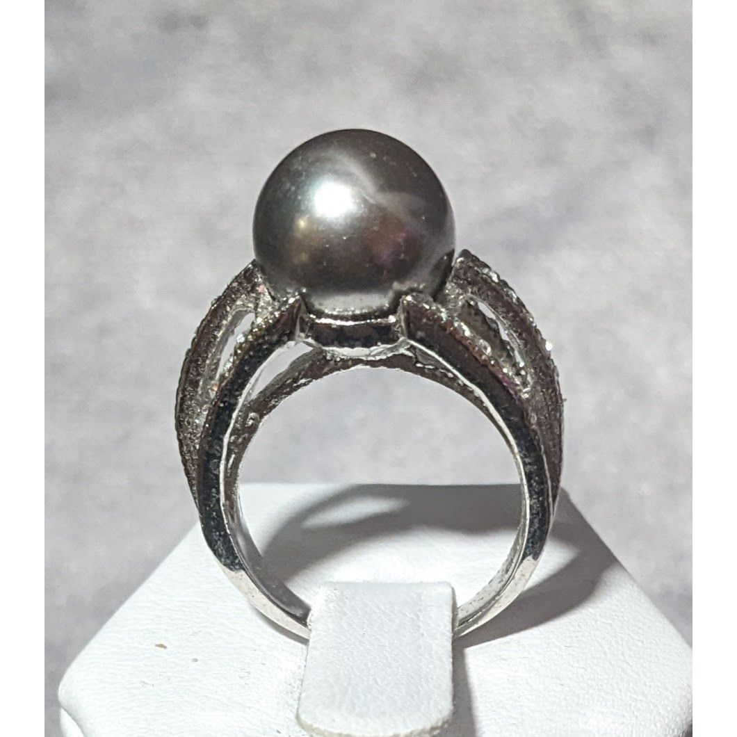 Other Elegant Glam 18K Gold Filled Silver Tone Pearl And Gem Ring Size ONE SIZE - 4 Thumbnail