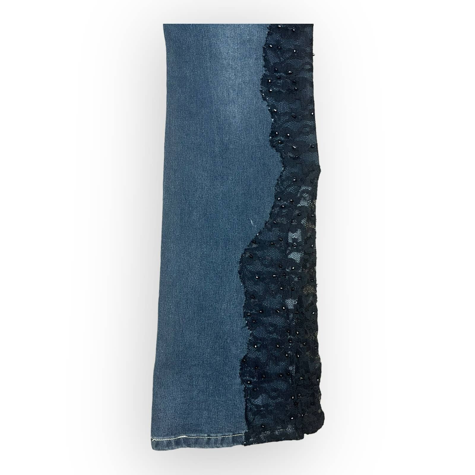 Vintage Cache Vintage | Y2K Bootcut Jeans Lace Inserts | 8 Size 30" / US 8 / IT 44 - 7 Thumbnail