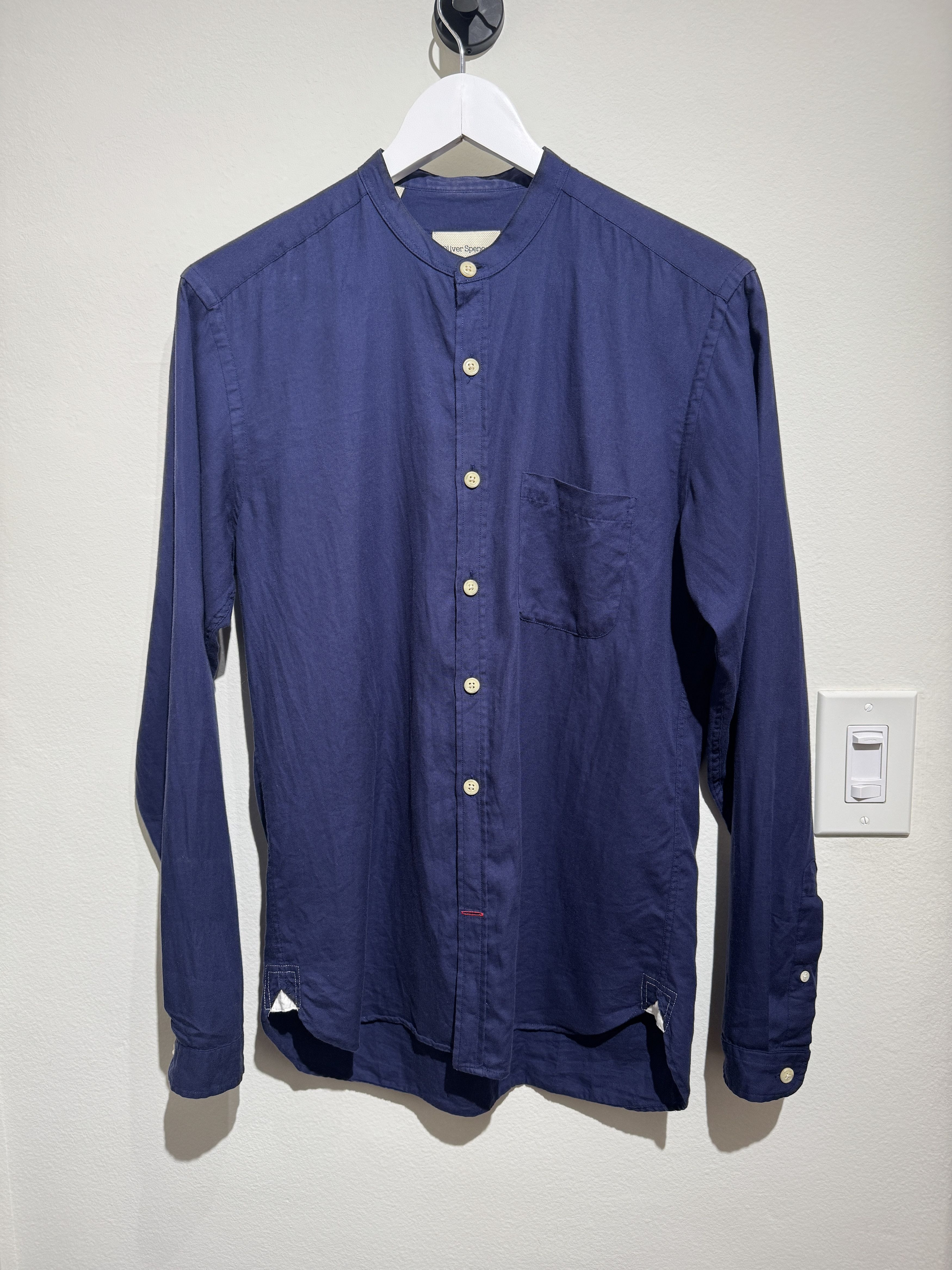 Oliver Spencer Oliver Spencer Grandad Shirt – Navy Blue (US M) Size US S / EU 44-46 / 1 - 1 Thumbnail