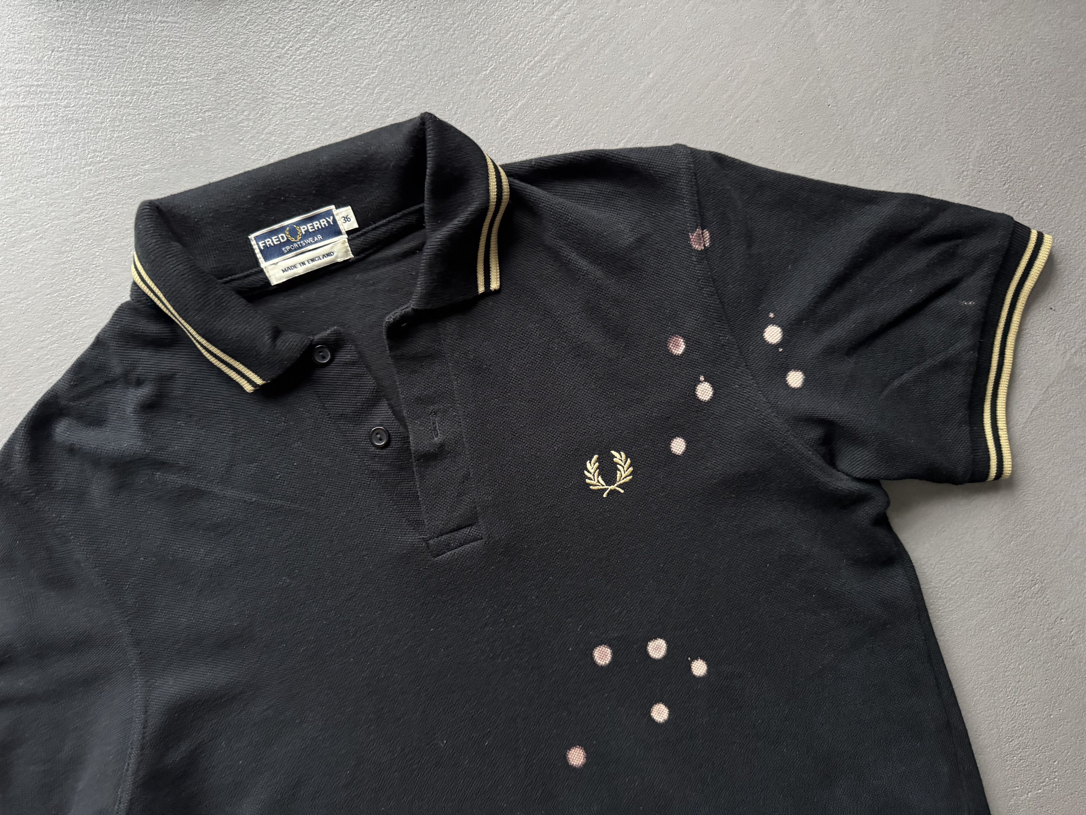 Fred Perry Fred Perry Re-Issues 1976 Punk Edition, Bleach Splash Polo Size US S / EU 44-46 / 1 - 2 Thumbnail