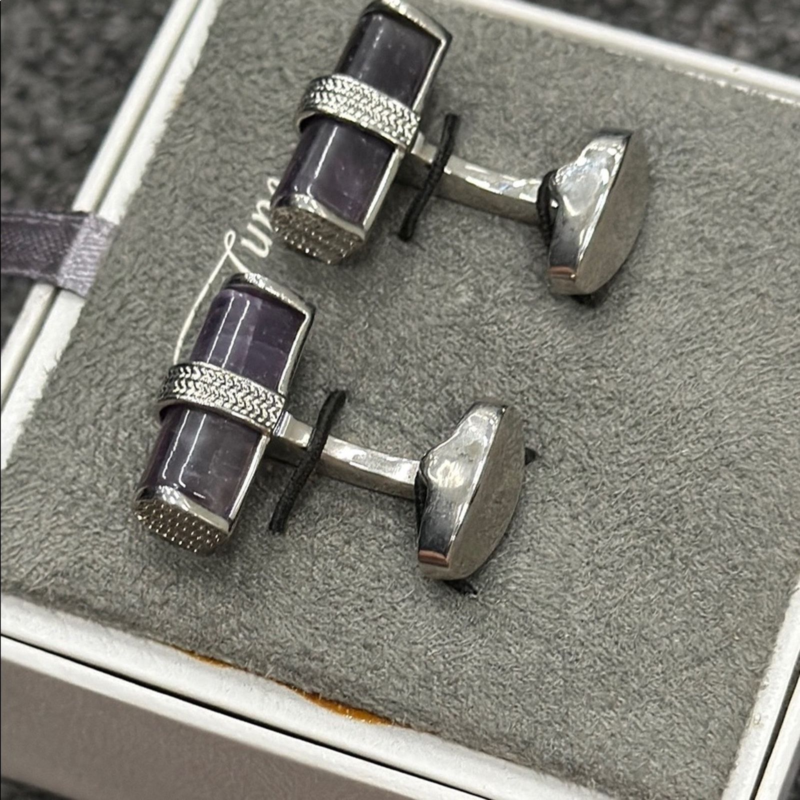 Other NWT Van laack Silver and Purple Cufflinks Size ONE SIZE - 3 Thumbnail