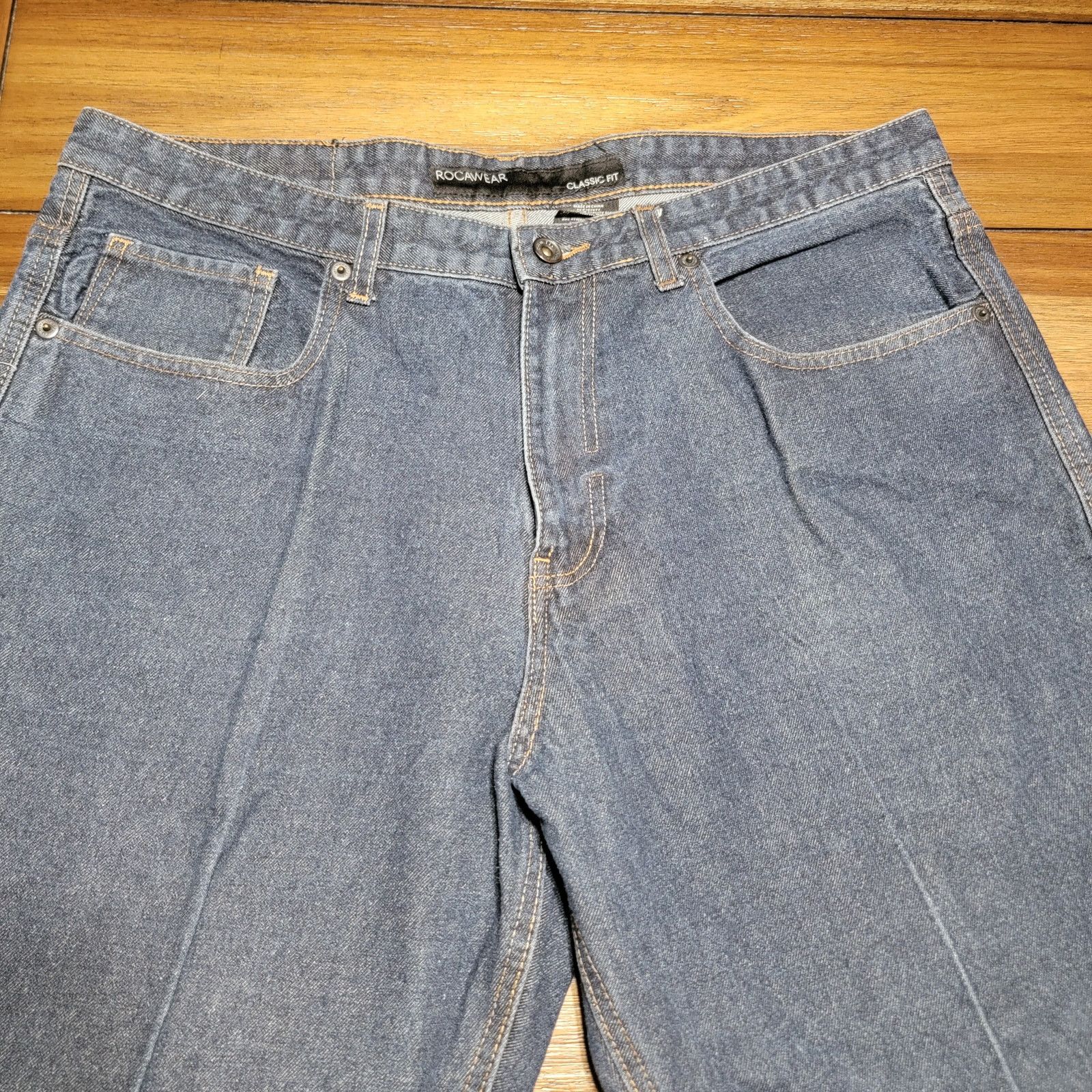 Rocawear Rocawear Dark Wash Denim Classic Fit Jeans - Size W38 Size 33" - 2 Thumbnail
