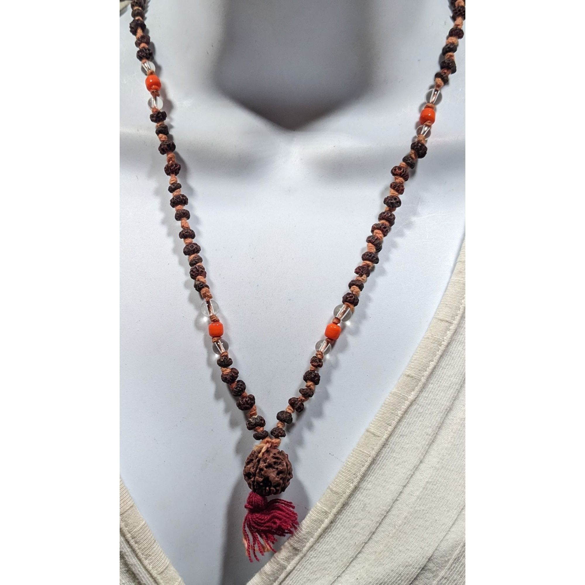 Other Bohemian Hippie Natural Dried Seed Beaded Necklace With Glas Size ONE SIZE - 4 Thumbnail