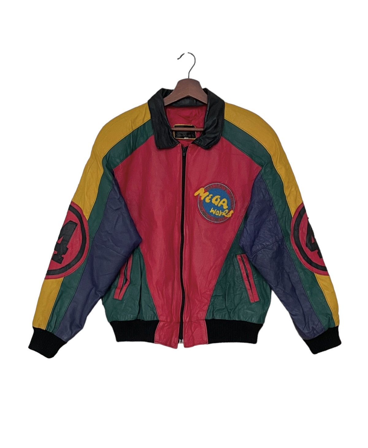 Vintage Vintage Brand Valina Multi Colour Leather Jacket 1980s Size US M / EU 48-50 / 2 - 1 Thumbnail