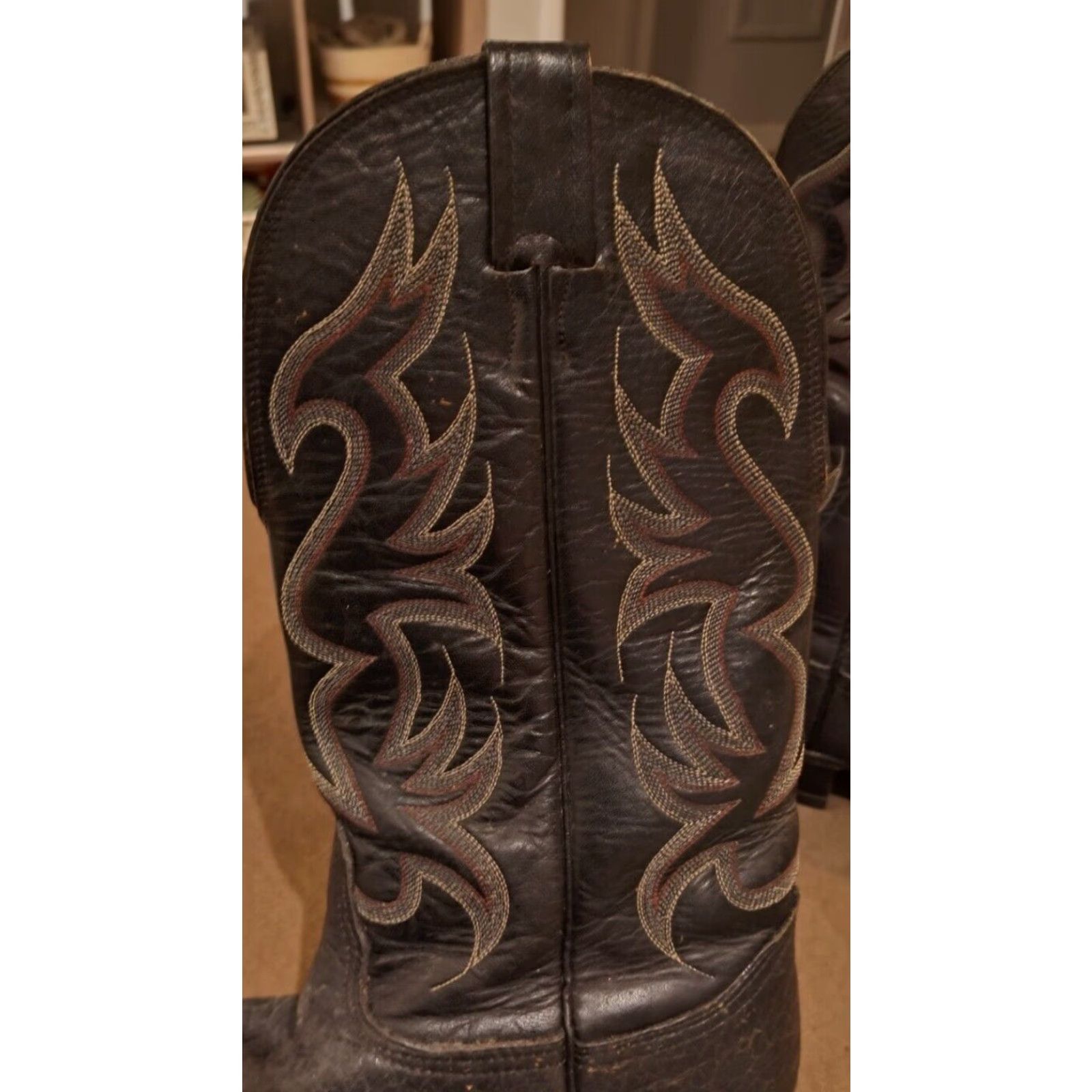 Vintage VINTAGE Nocona Boots Western Cowboy Boots Leather Black 9 Mens Model 6501 US Made E width -041 Size US 9 / EU 42 - 6 Thumbnail