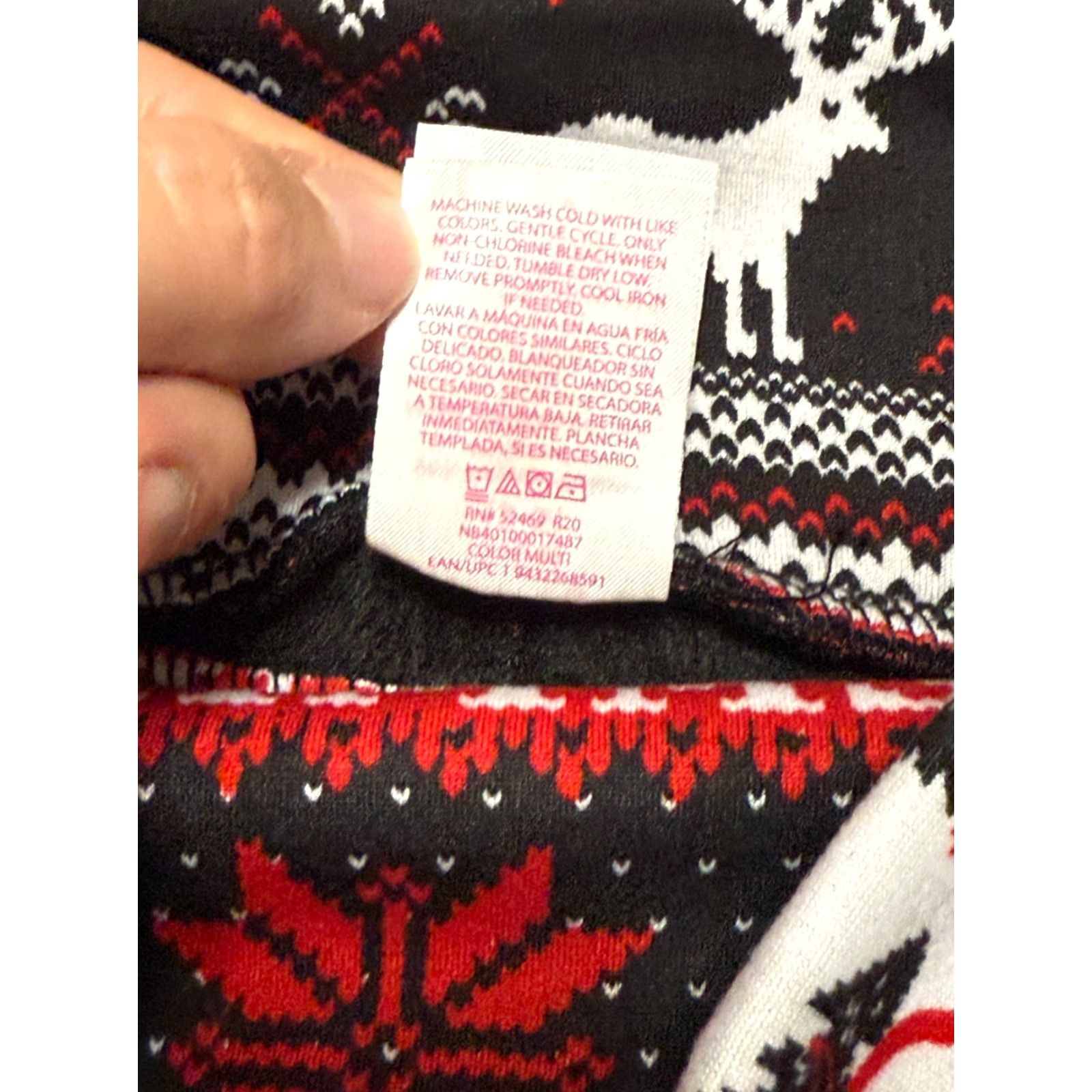 Vintage No Boundaries Leggings, Women’s Small, Black Red White Holiday Winter Lined Ankled Size 28" / US 6 / IT 42 - 6 Thumbnail