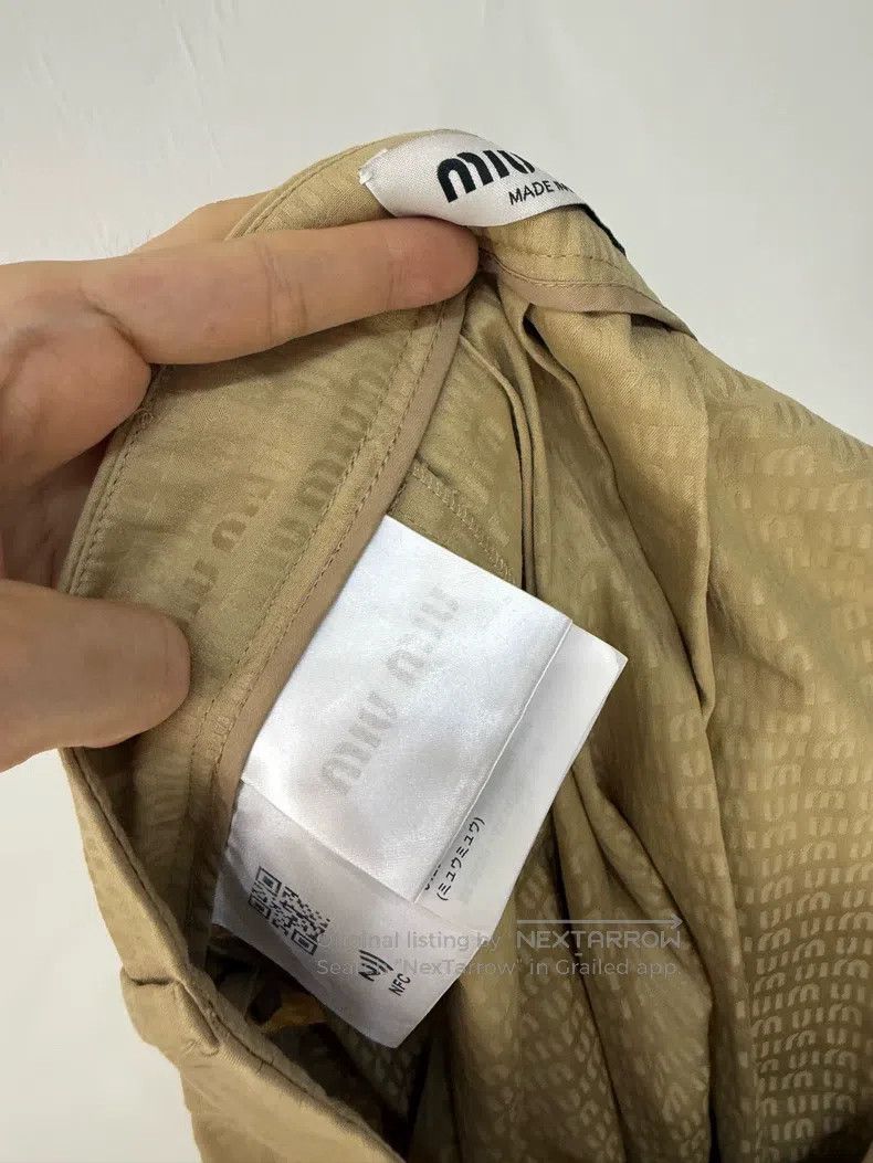 Miu Miu Miu Miu 38 Dark logo printed half-length pleated skirt skir Size 37" - 6 Thumbnail