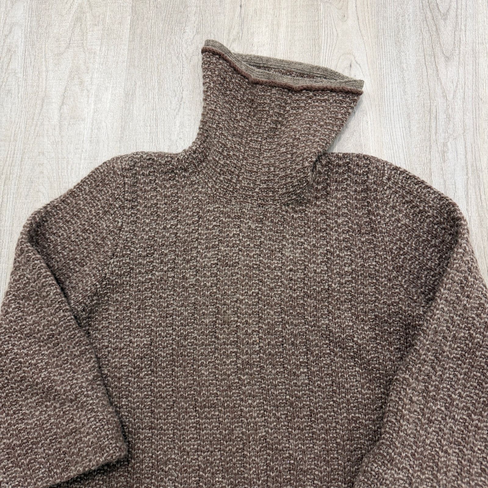 Vintage J Peterman 100% Wool Sweater Size Extra Small CS Brown Knit Size XS / US 0-2 / IT 36-38 - 2 Thumbnail