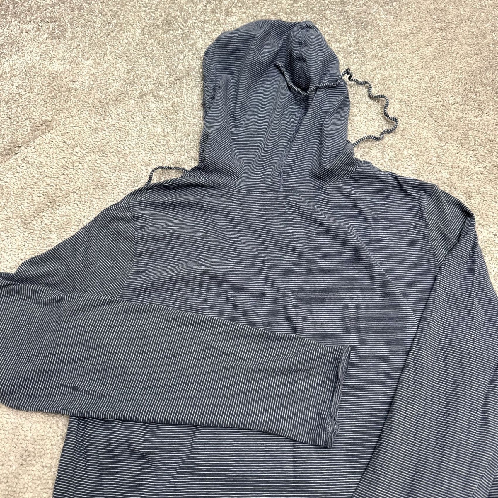 Life is Good Life is Good Striped Crusher Lite Peace Hoodie Shirt PS Blue Cotton Top Size S / US 4 / IT 40 - 3 Thumbnail