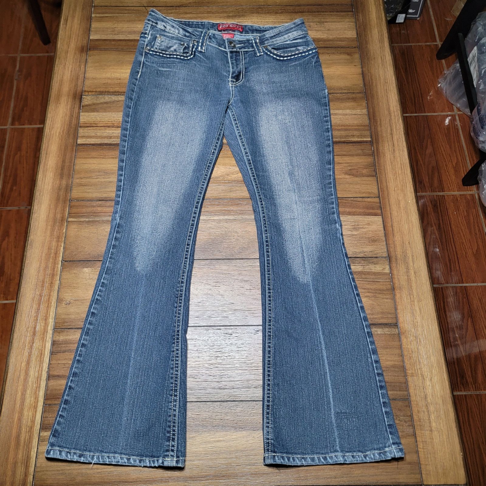Other Red Rivet Boot Cut Dark Wash Denim Jeans - Size Junior 11 Size 33" - 1 Thumbnail
