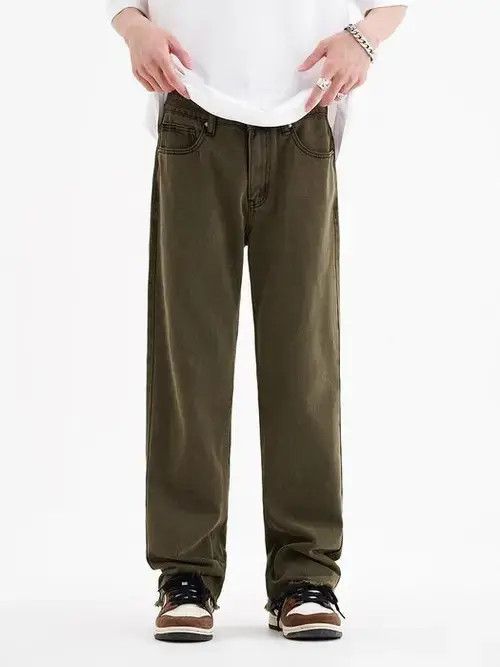 Vintage Matcha Green Water Wash Jeans