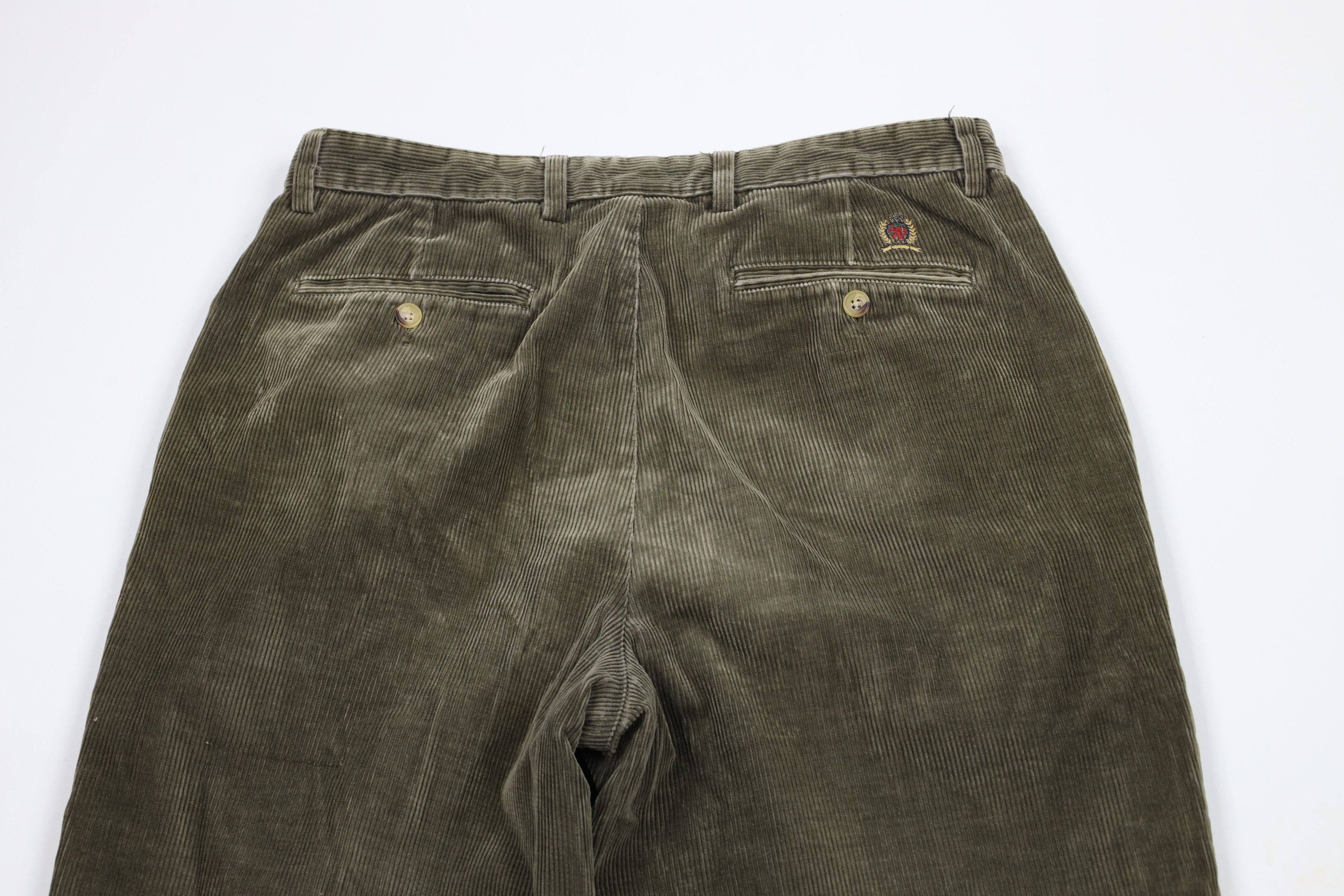 Tommy Hilfiger × Vintage Vintage 90s Tommy Hilfiger Pleated Wide Leg Corduroy Pants Size US 32 / EU 48 - 12 Thumbnail