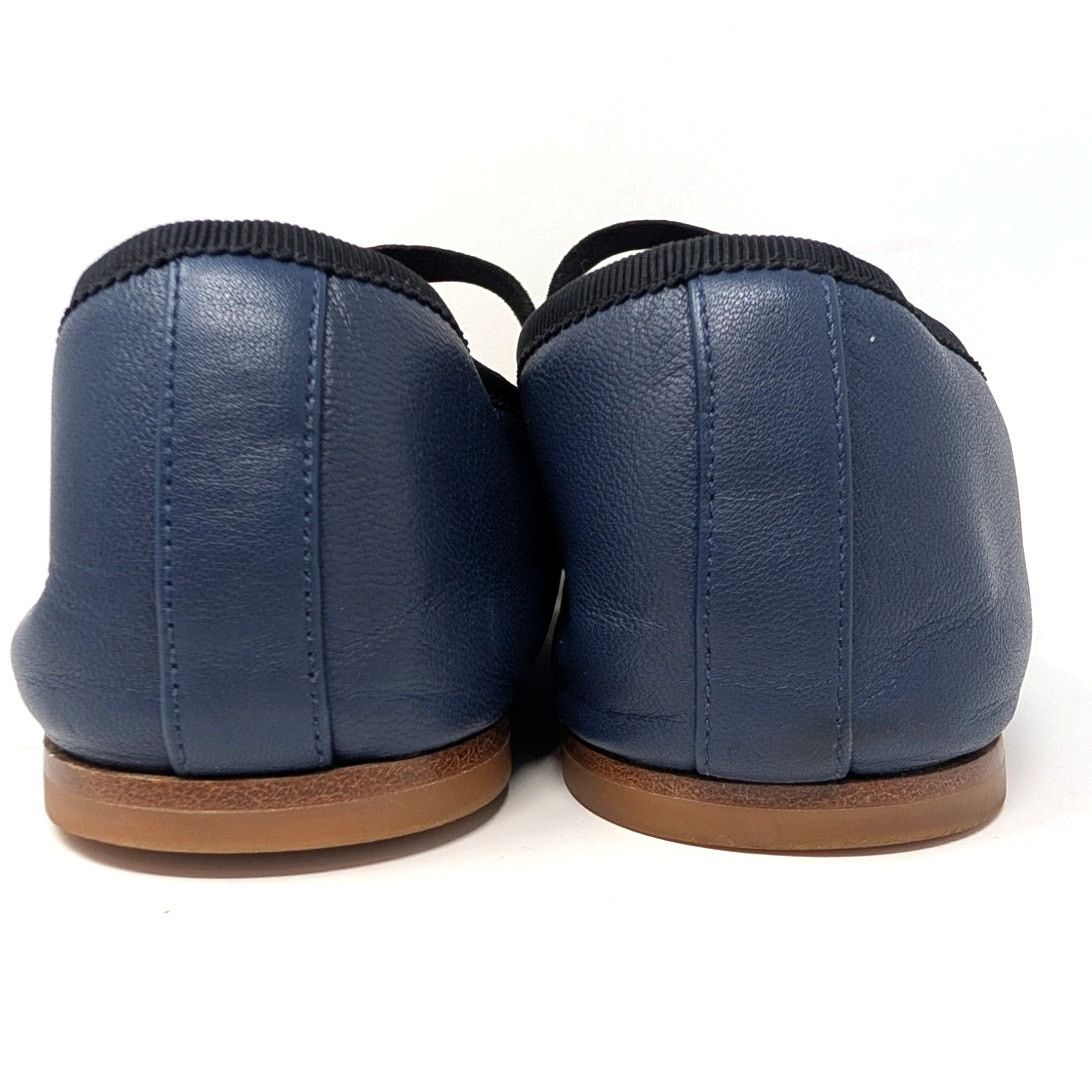 Tory Burch Tory Burch Blue Leather Mary Jane Flats Gold Logo 8.5 Size US 8.5 / IT 38.5 - 4 Thumbnail