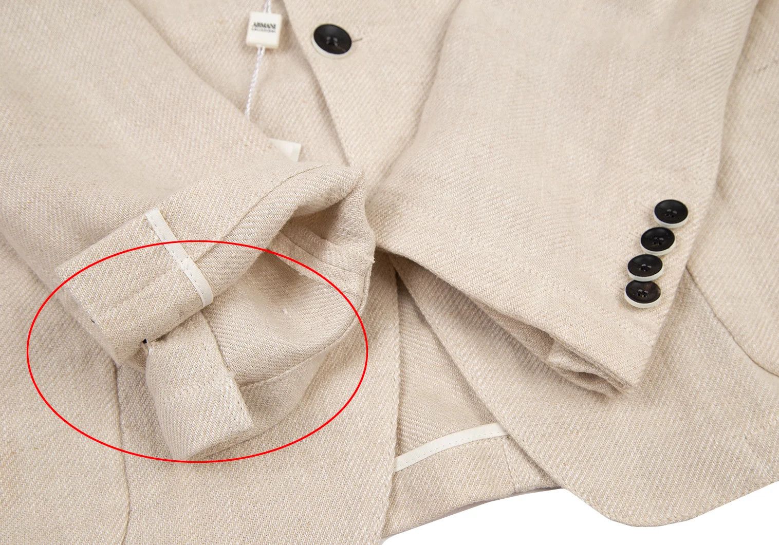 Armani Collezioni Linen 3-Button Jacket in Ivory Size 52 Size US XXS / EU 40 - 7 Thumbnail